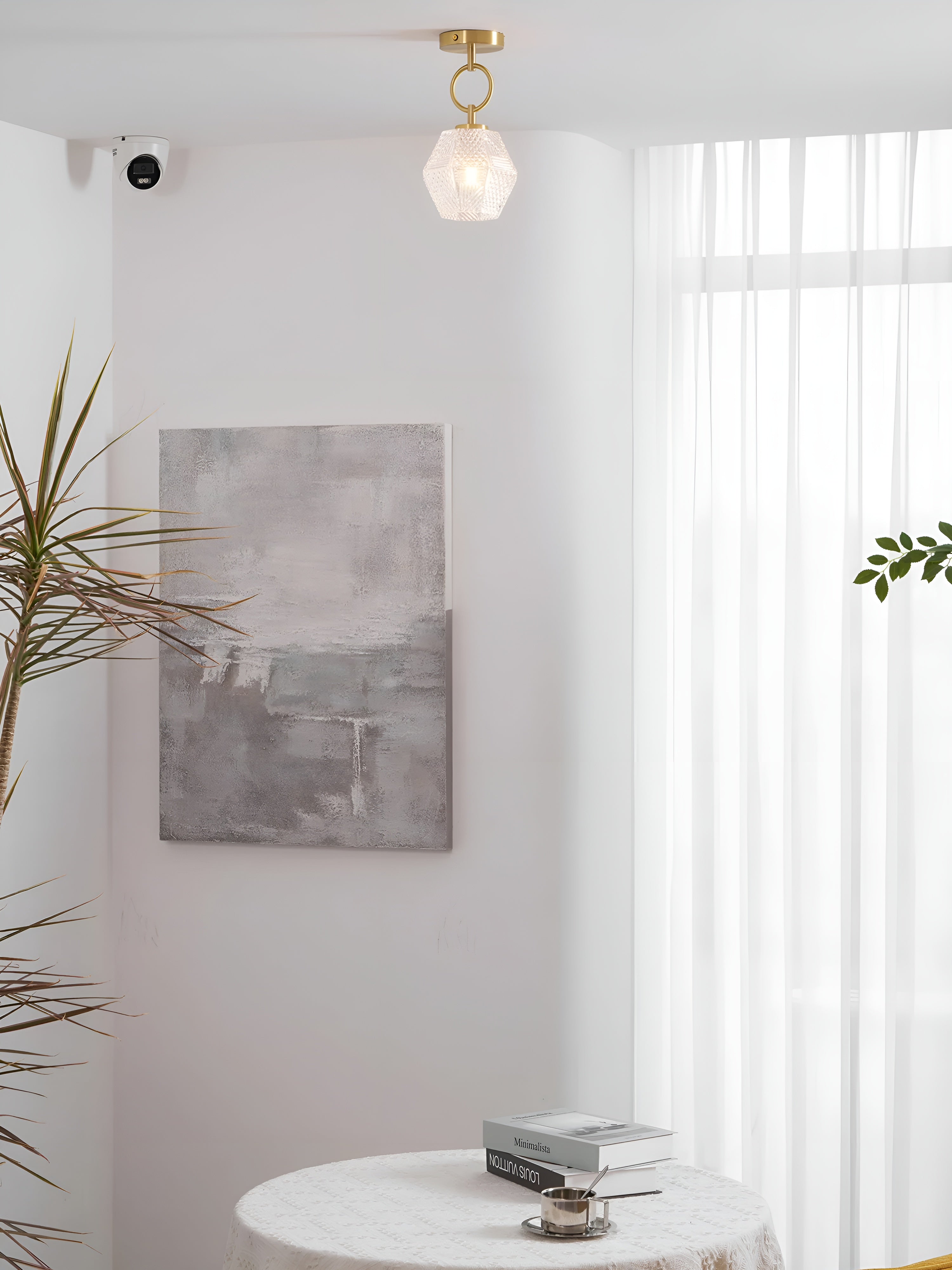 Lustraire – Diamond Cut Art Deco Ceiling Light with Elegant Brass Fixture