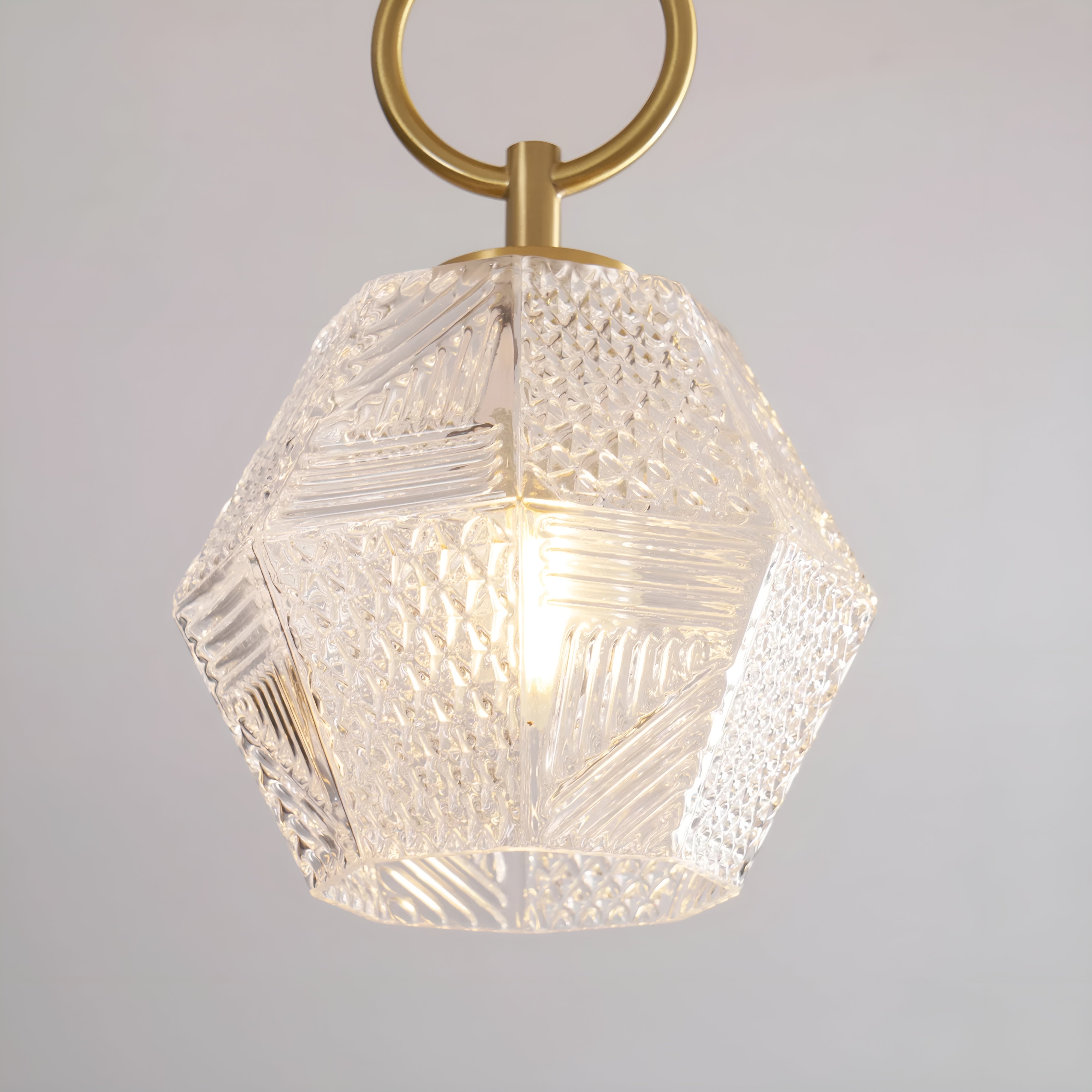 Lustraire – Diamond Cut Art Deco Ceiling Light with Elegant Brass Fixture