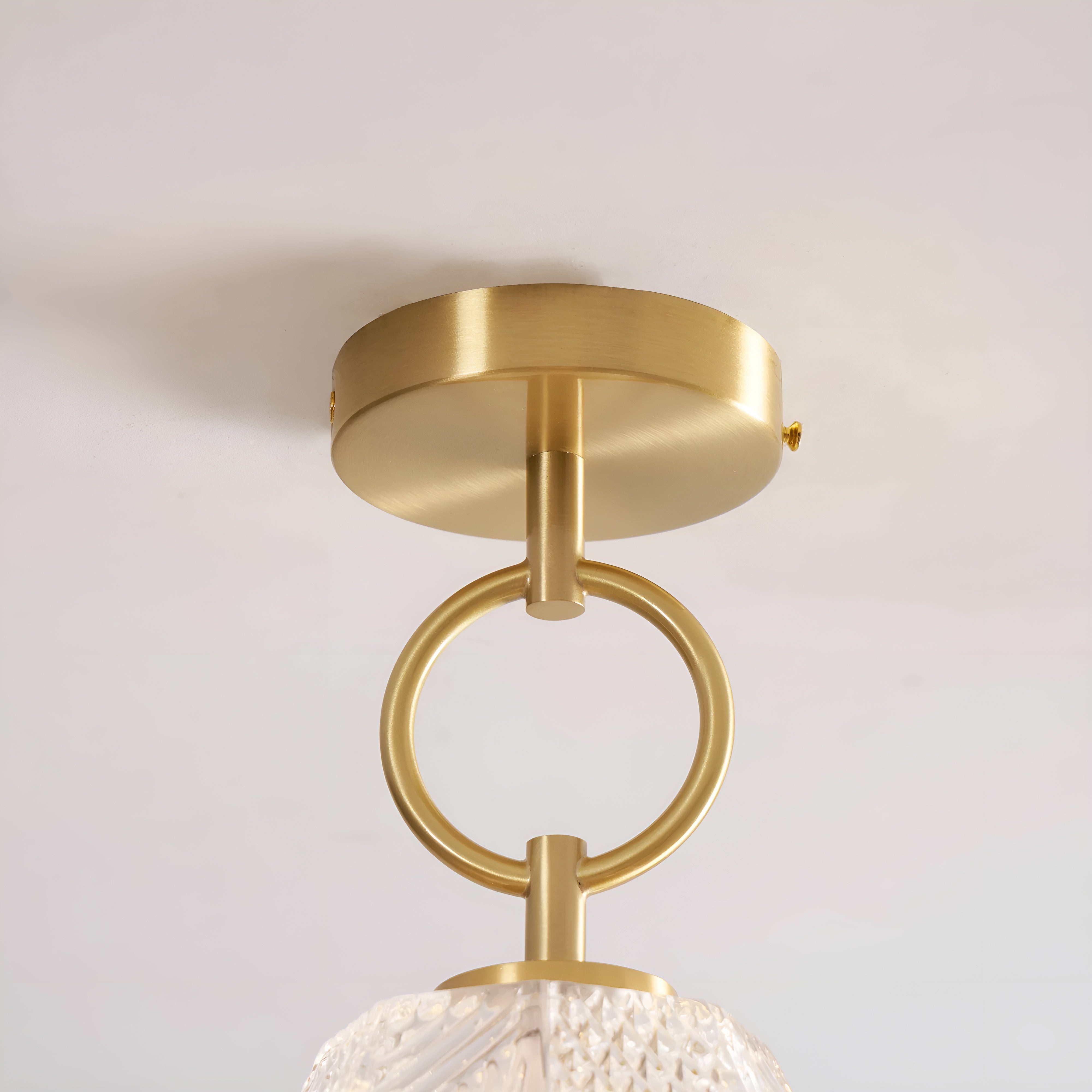 Lustraire – Diamond Cut Art Deco Ceiling Light with Elegant Brass Fixture