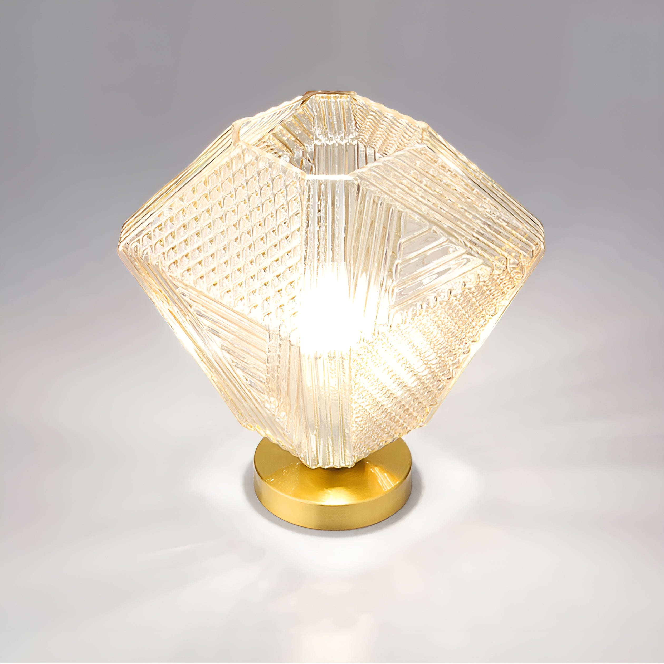 Lustraire – Diamond Cut Art Deco Ceiling Light with Elegant Brass Fixture