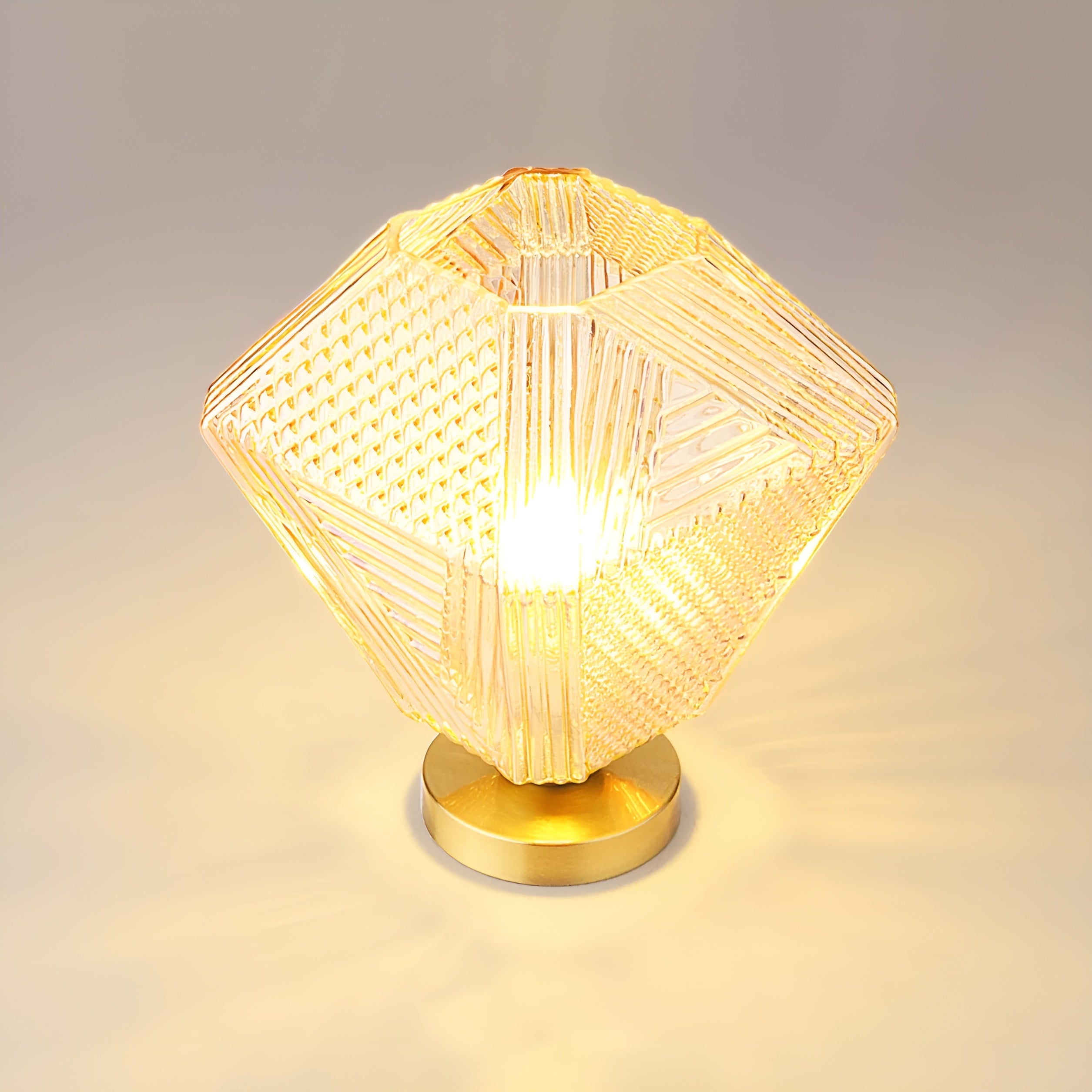 Lustraire – Diamond Cut Art Deco Ceiling Light with Elegant Brass Fixture