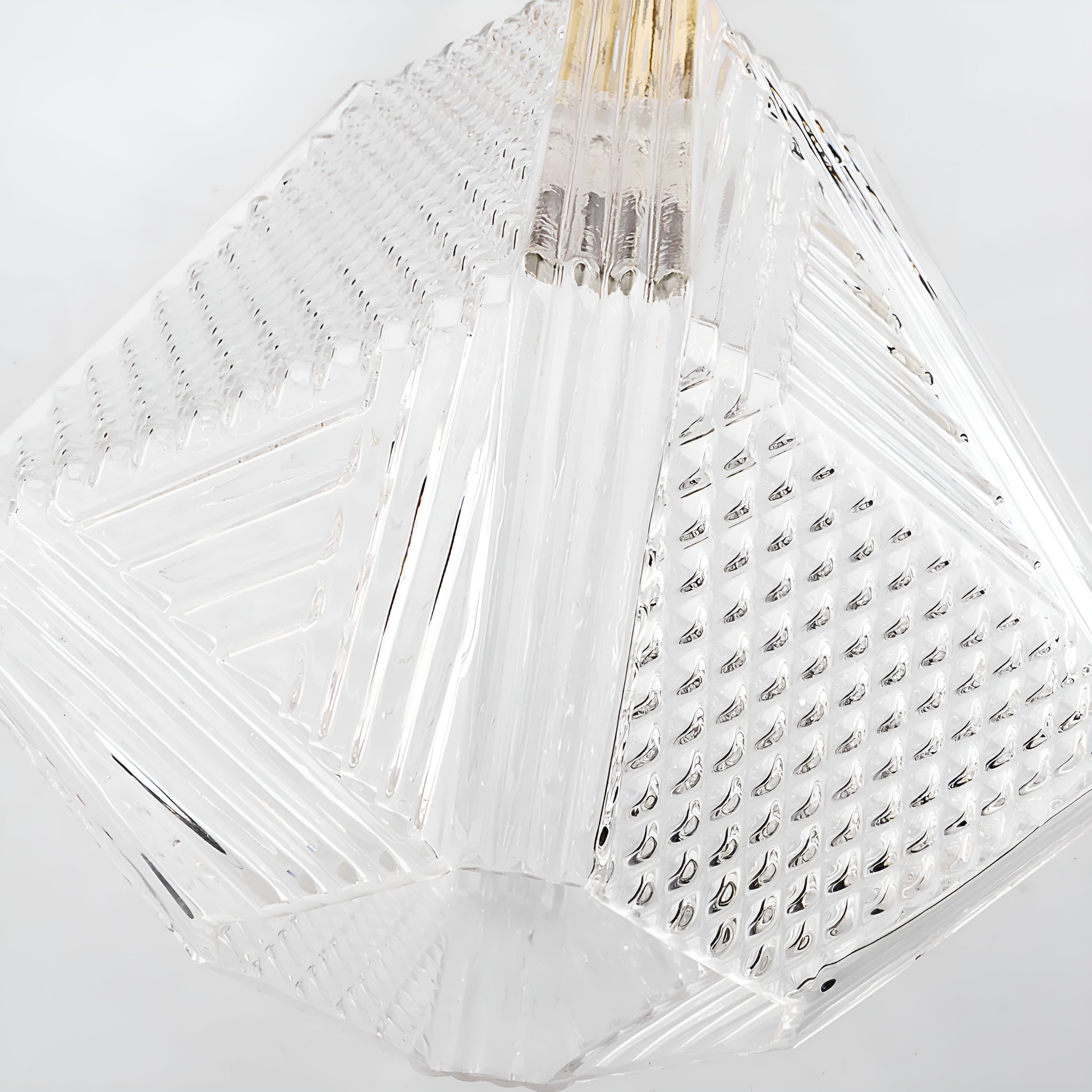 Lustraire – Diamond Cut Art Deco Ceiling Light with Elegant Brass Fixture