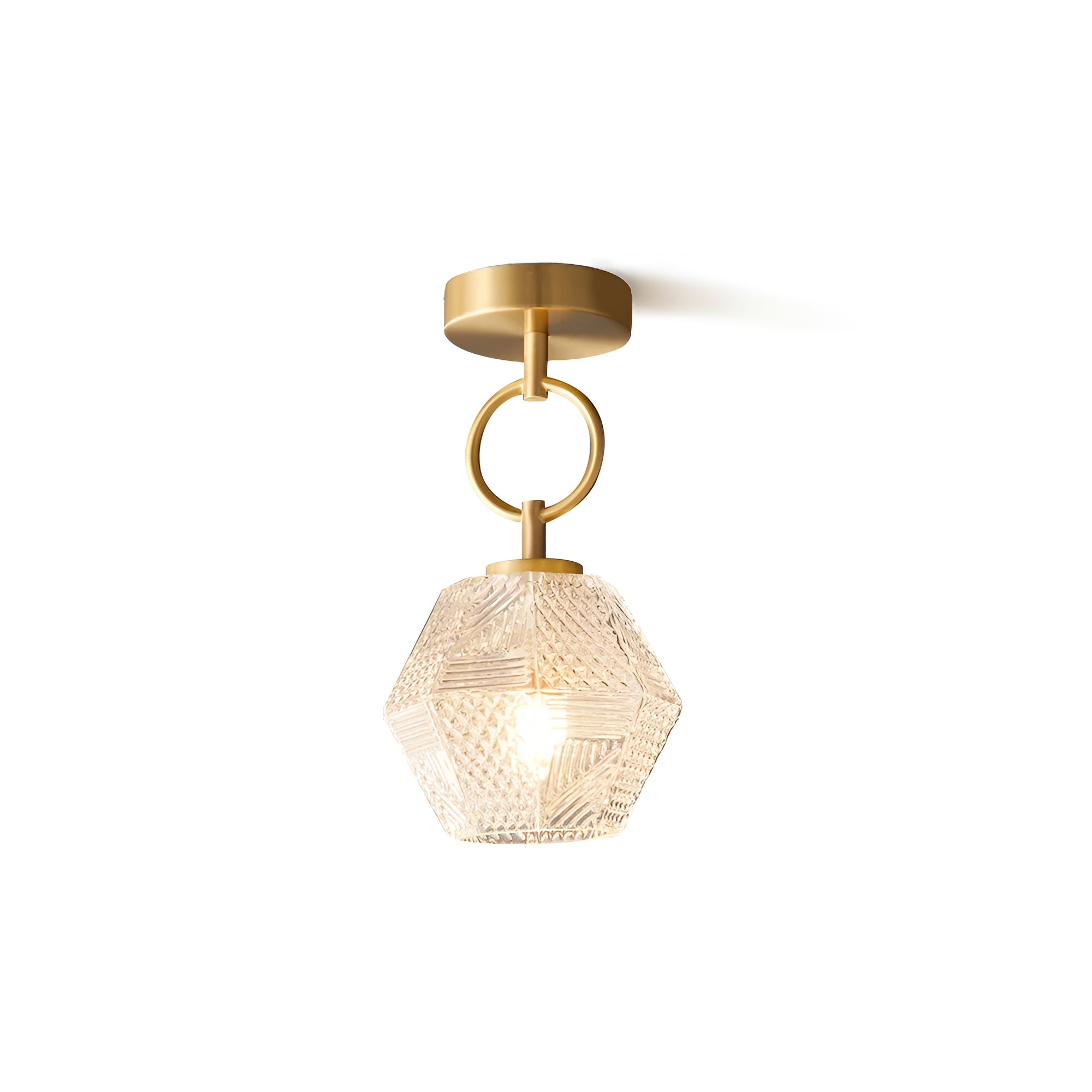 Lustraire – Diamond Cut Art Deco Ceiling Light with Elegant Brass Fixture