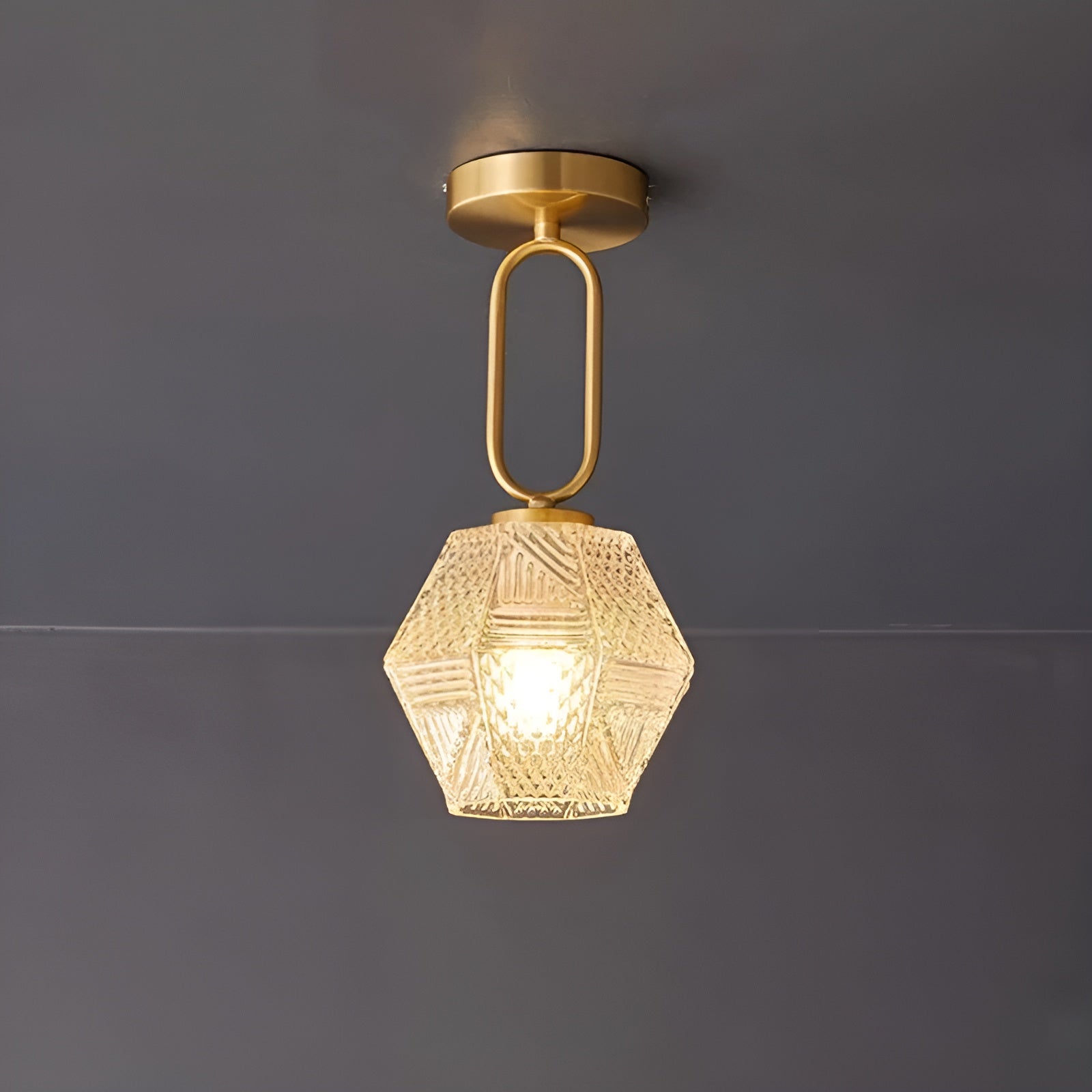 Lustraire – Diamond Cut Art Deco Ceiling Light with Elegant Brass Fixture