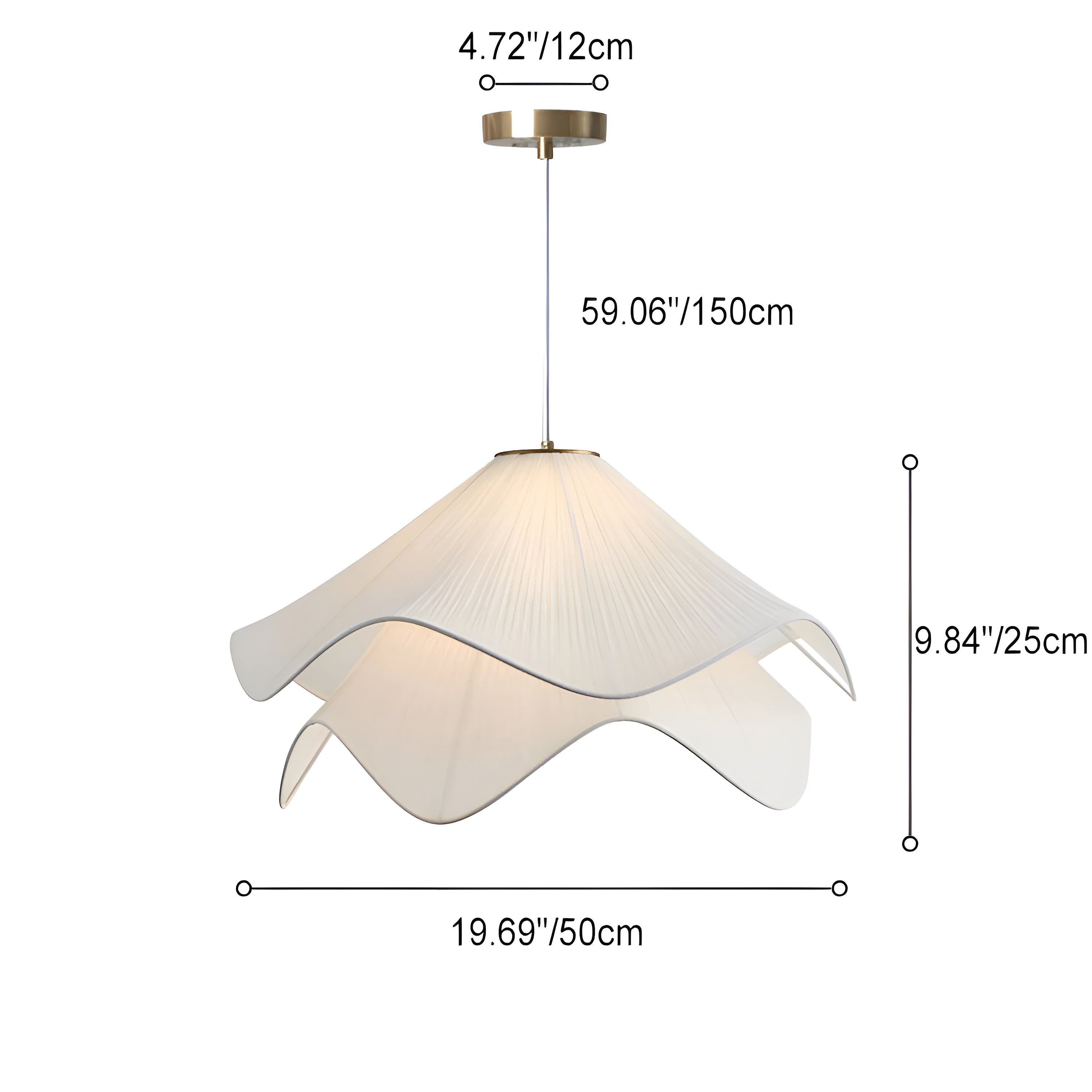 Serentis – Fabric Pendant Lamp Minimalist Modern Adjustable Hanging Light for Bedroom Dining Room or Living Room