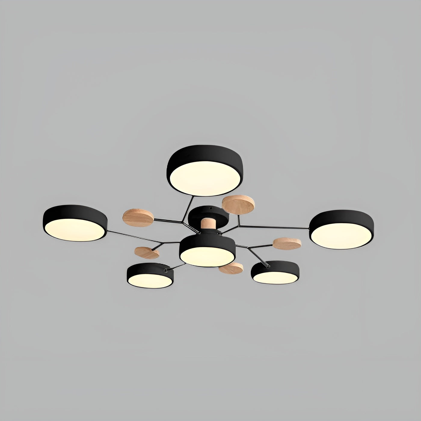 CircaGlow – Contemporary Round Iron LED Semi-Flush Chandelier with Modern Ceiling Light