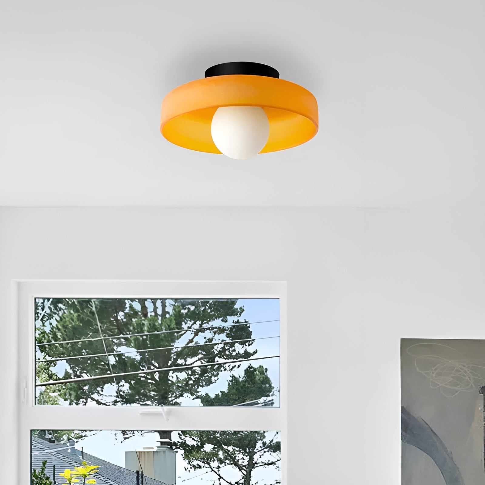 LumiRound — Modern Round Flush Mount Ceiling Light Frosted Glass Kitchen Lamp