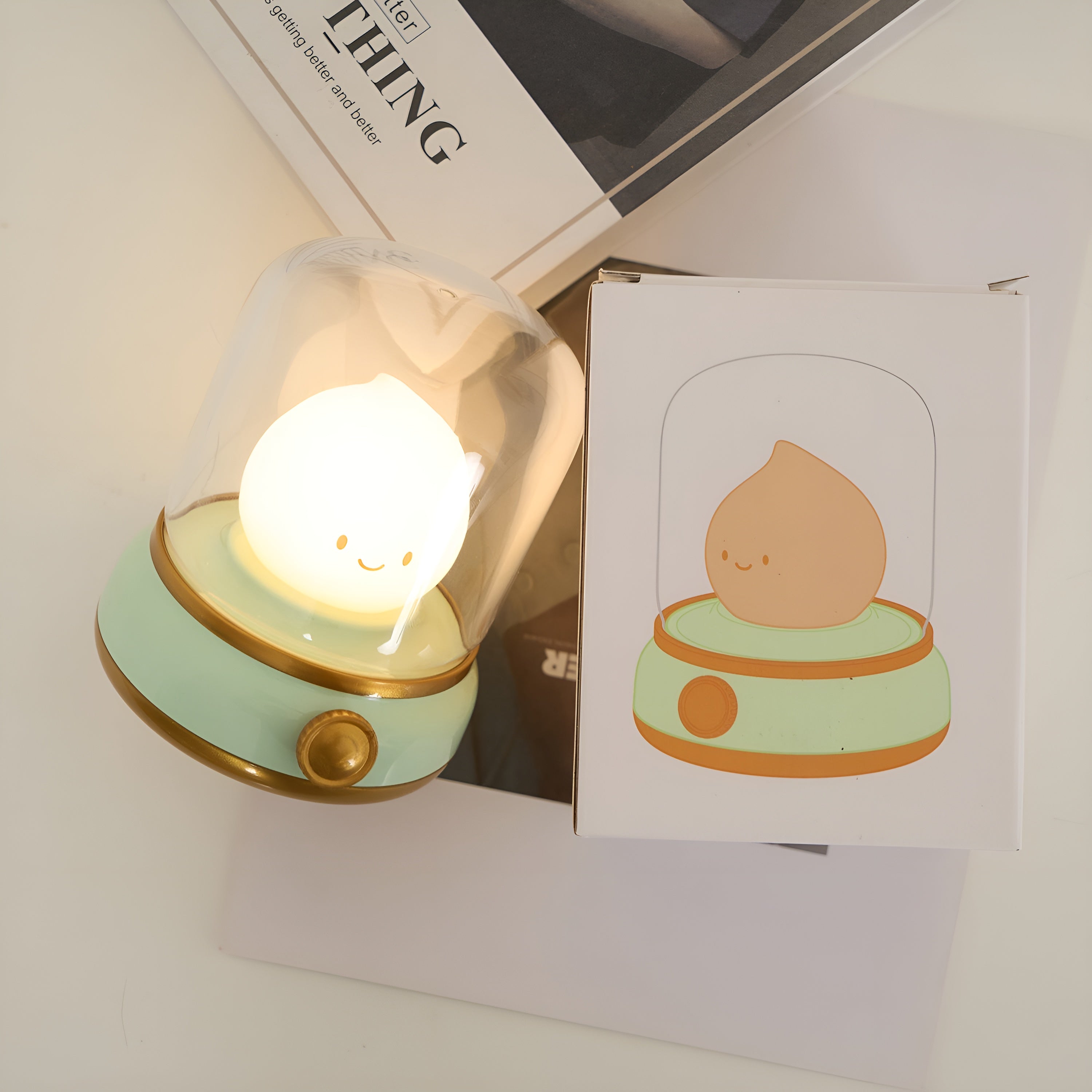 GlowMiri – Flame LED Small Night Light Warm Portable Ambient Lamp