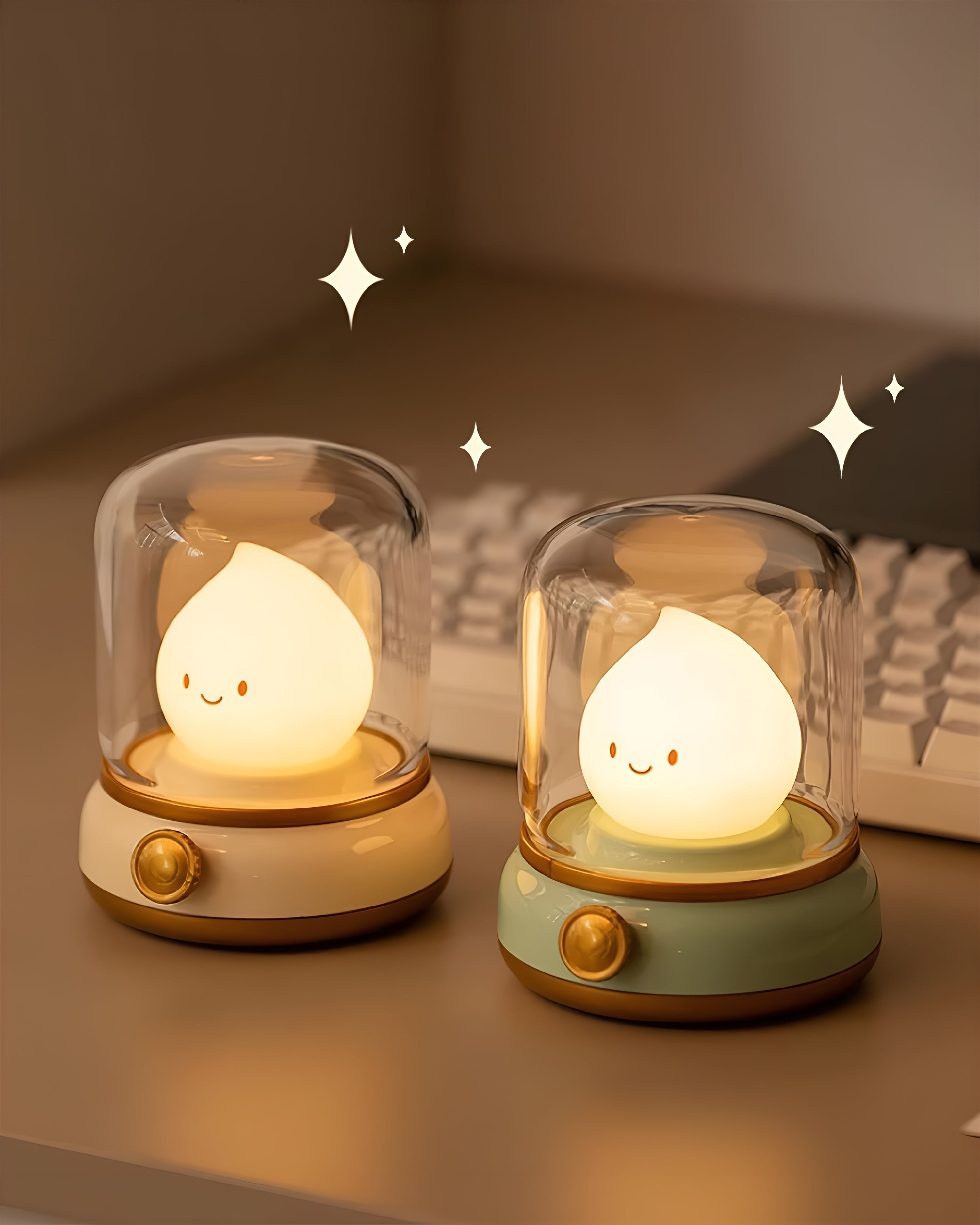 GlowMiri β Flame LED Small Night Light Warm Portable Ambient Lamp