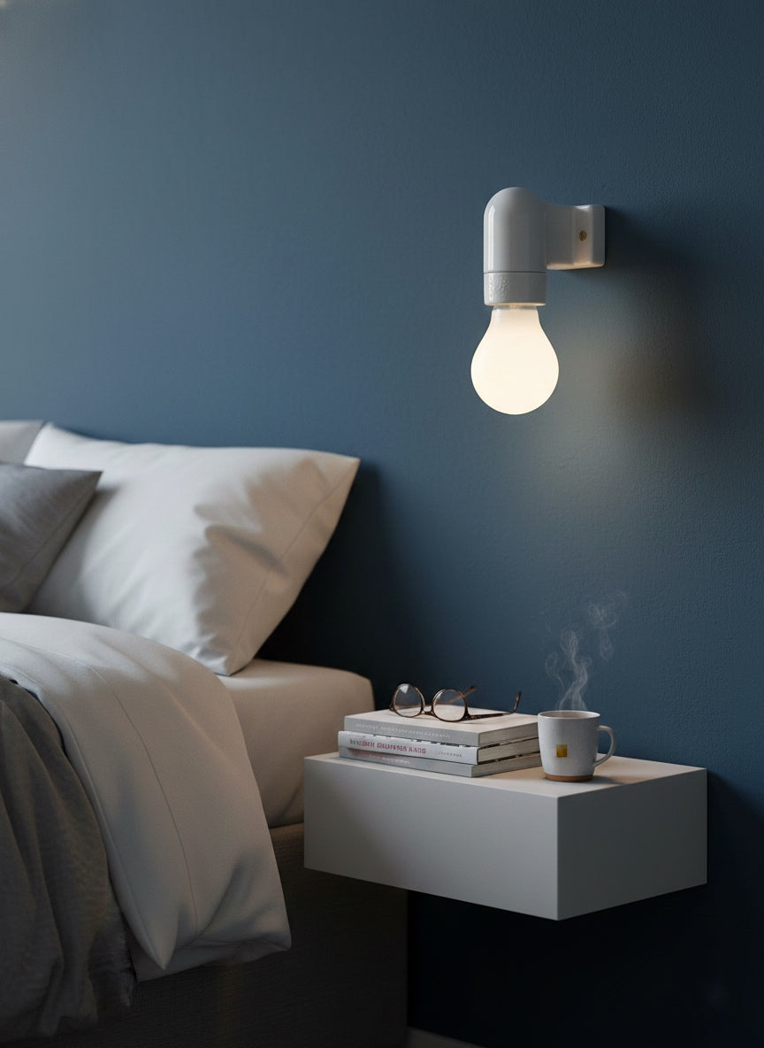 Porcela – Minimal Angled Lamp Holder 90 Degree Porcelain Design