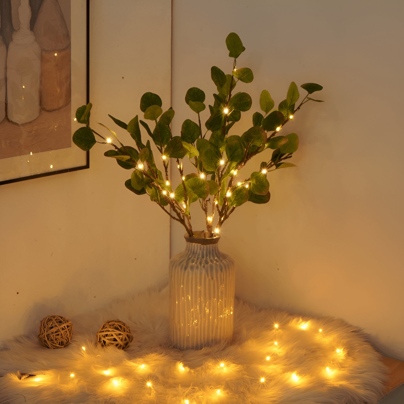 Starverra – Bright Olive Branch Lighting Warm LED Indoor Decorative Light Branch