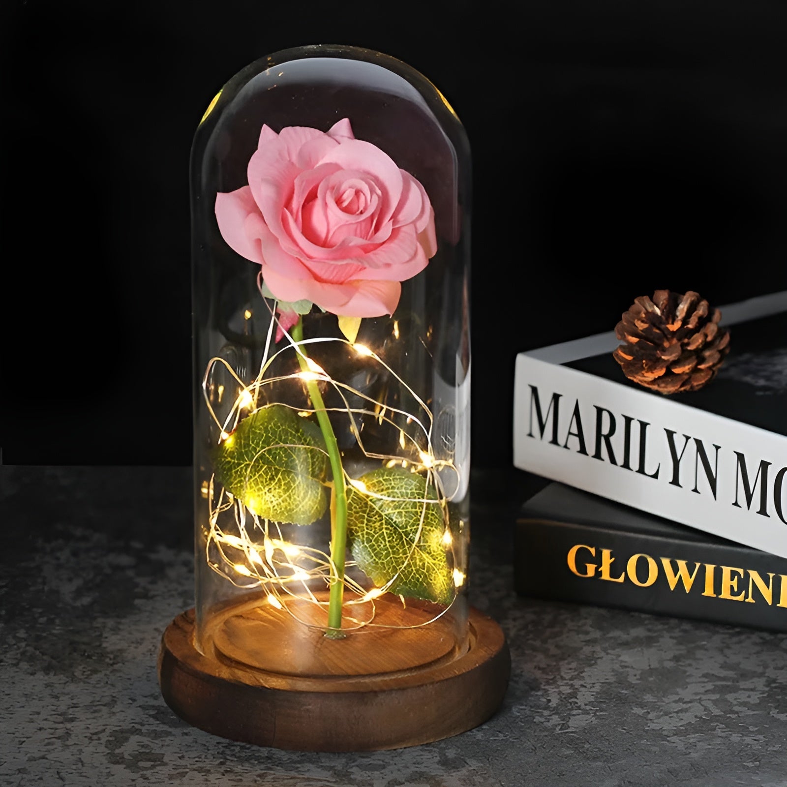 RoseGloria – Eternal LED Rose in Glass Dome Romantic Gift Decor