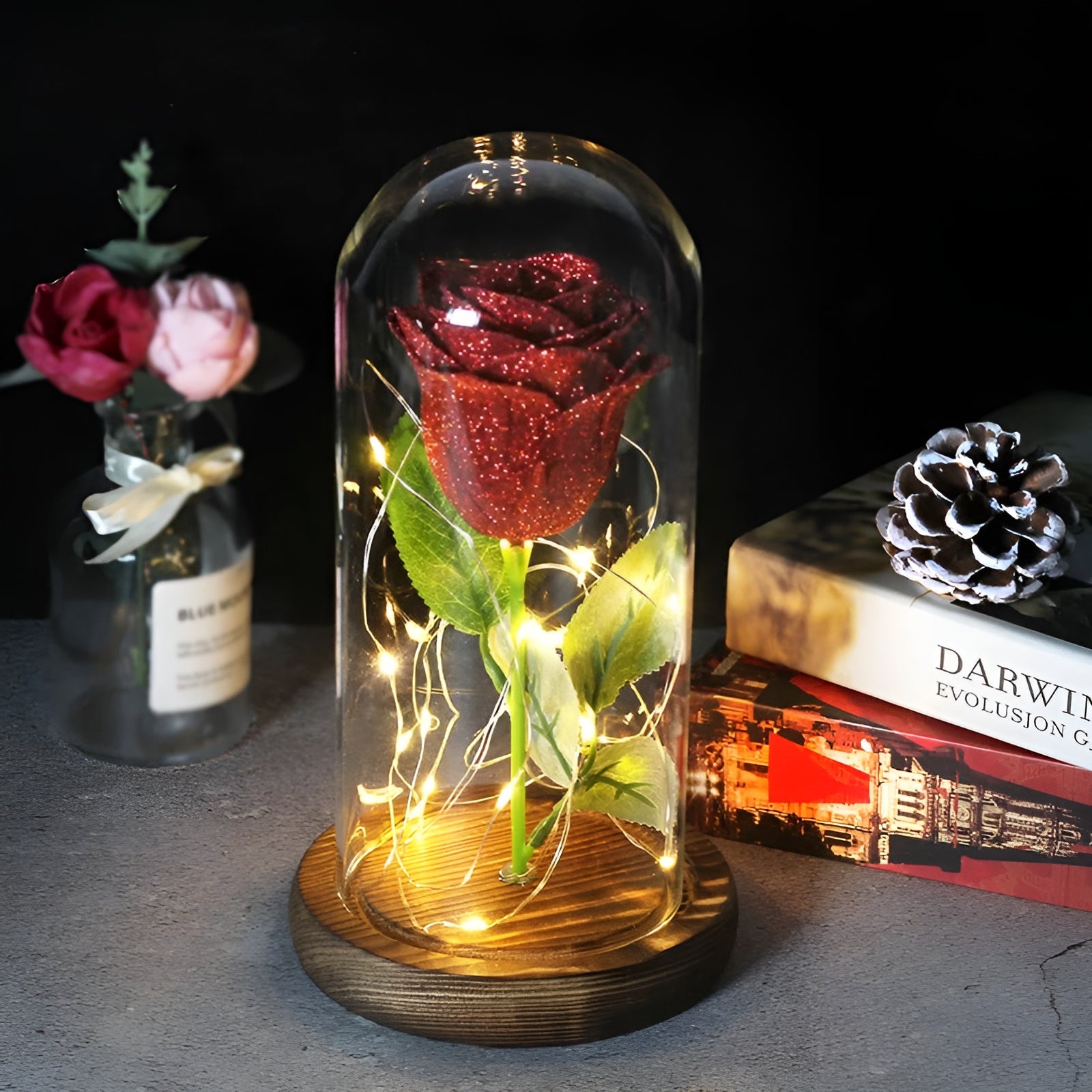 RoseGloria – Eternal LED Rose in Glass Dome Romantic Gift Decor