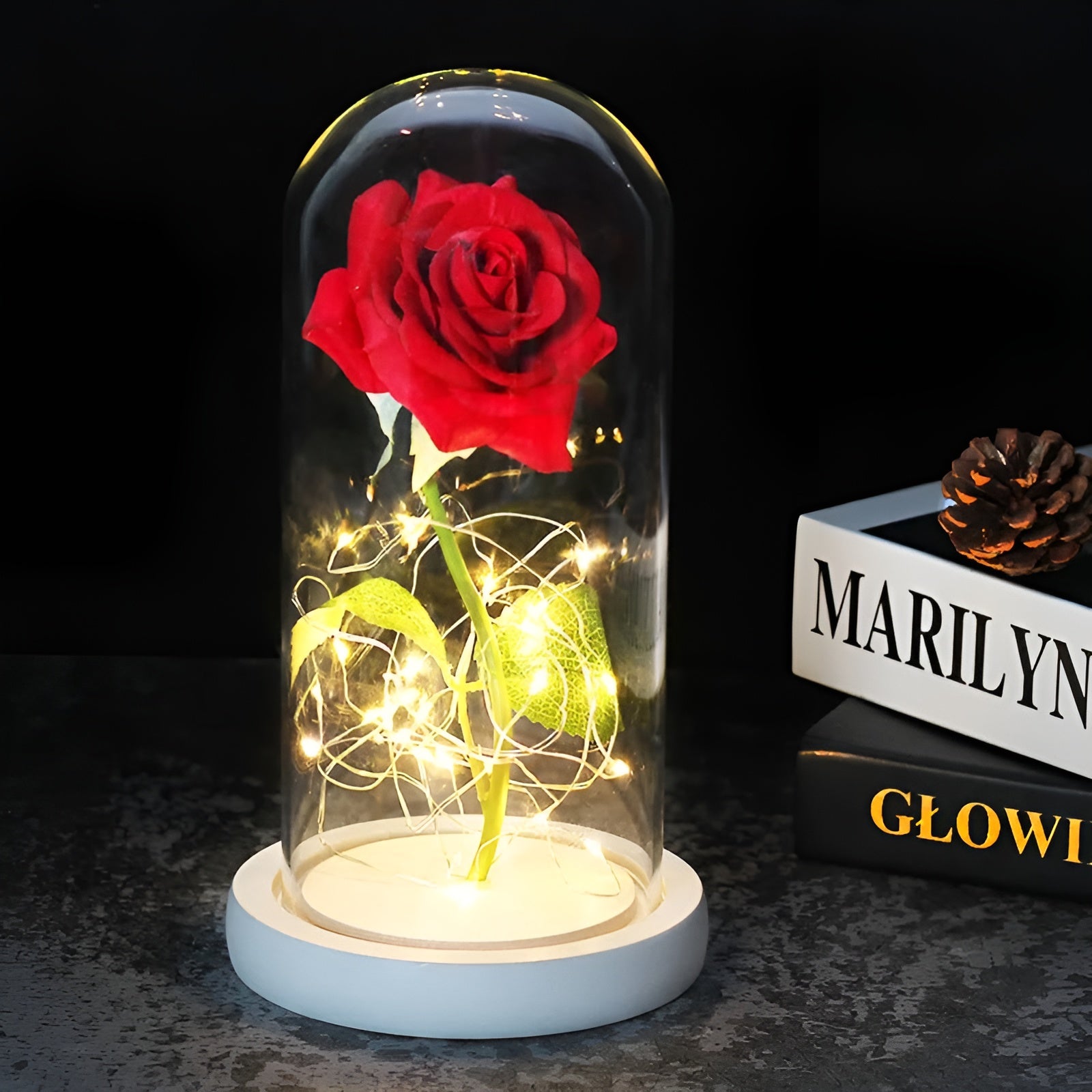 RoseGloria – Eternal LED Rose in Glass Dome Romantic Gift Decor