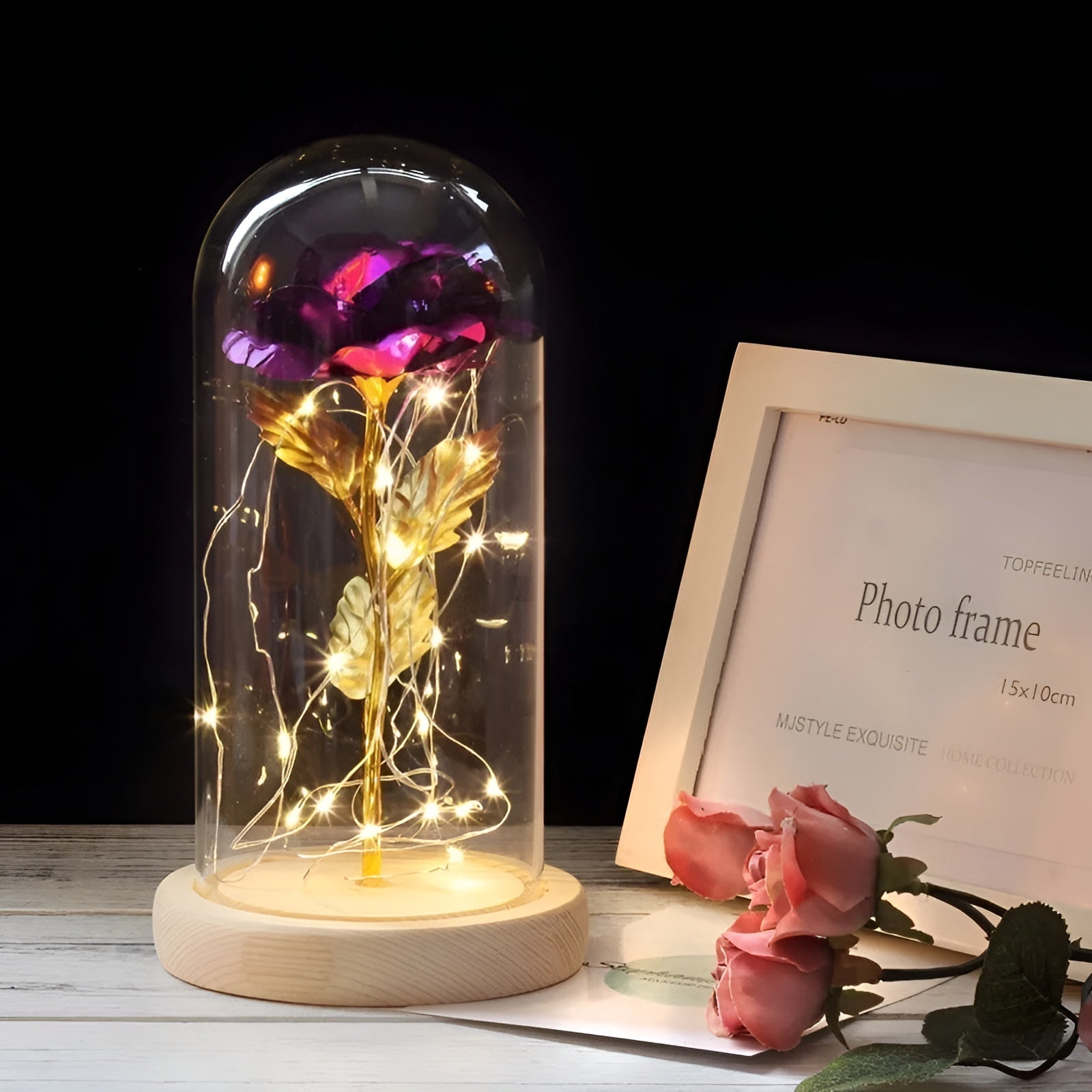 RoseGloria – Eternal LED Rose in Glass Dome Romantic Gift Decor