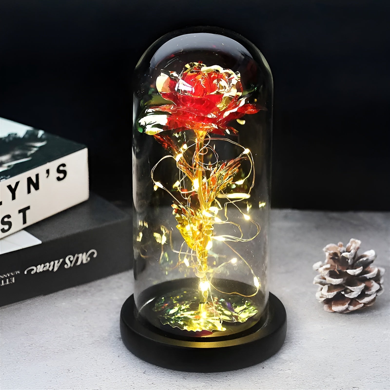 RoseGloria – Eternal LED Rose in Glass Dome Romantic Gift Decor