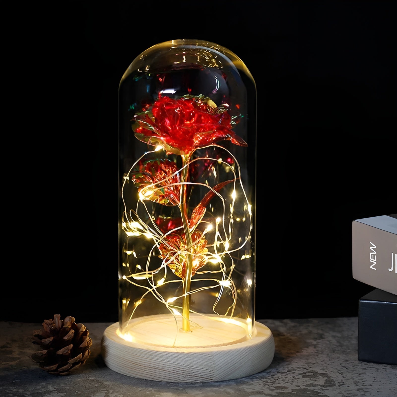 RoseGloria – Eternal LED Rose in Glass Dome Romantic Gift Decor