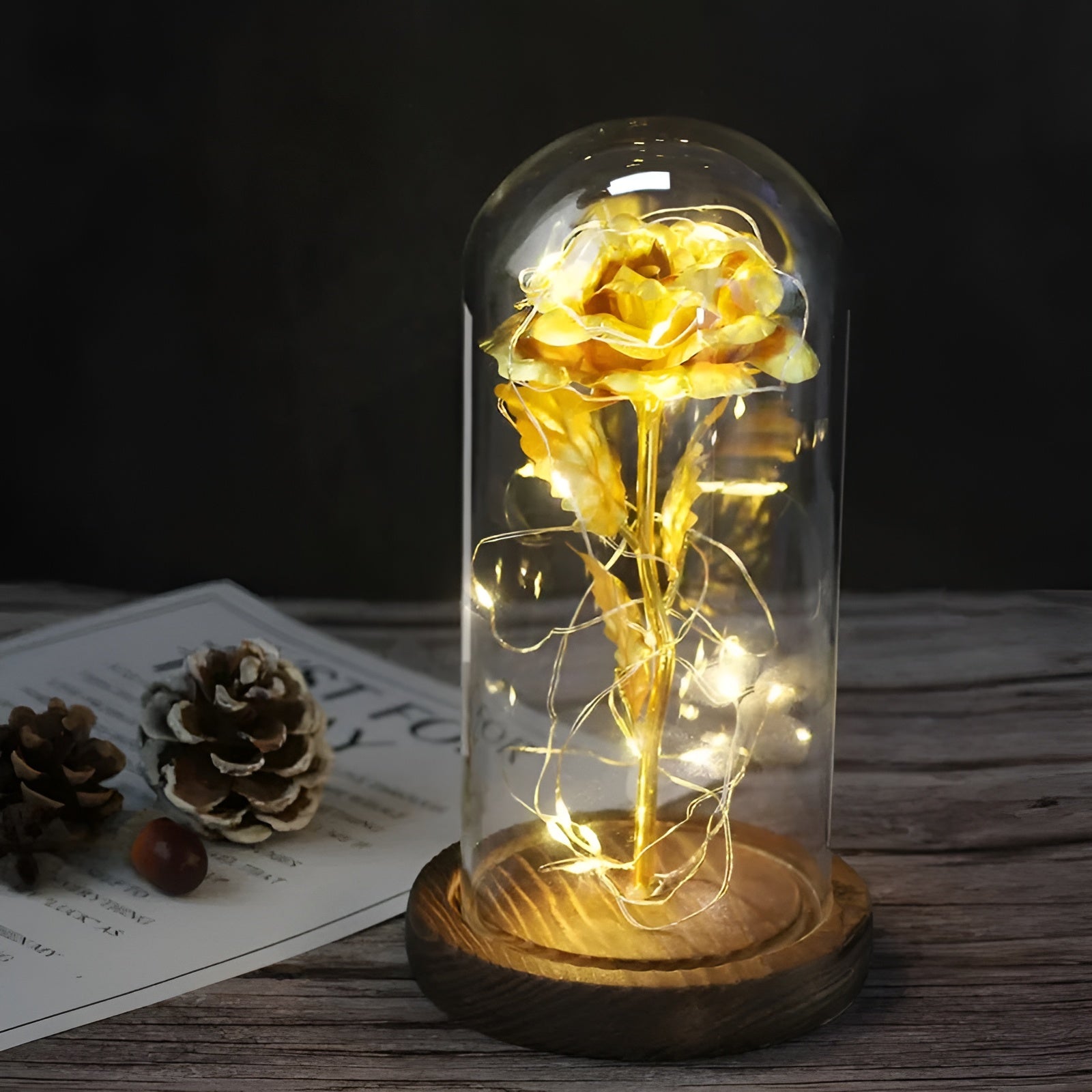 RoseGloria – Eternal LED Rose in Glass Dome Romantic Gift Decor
