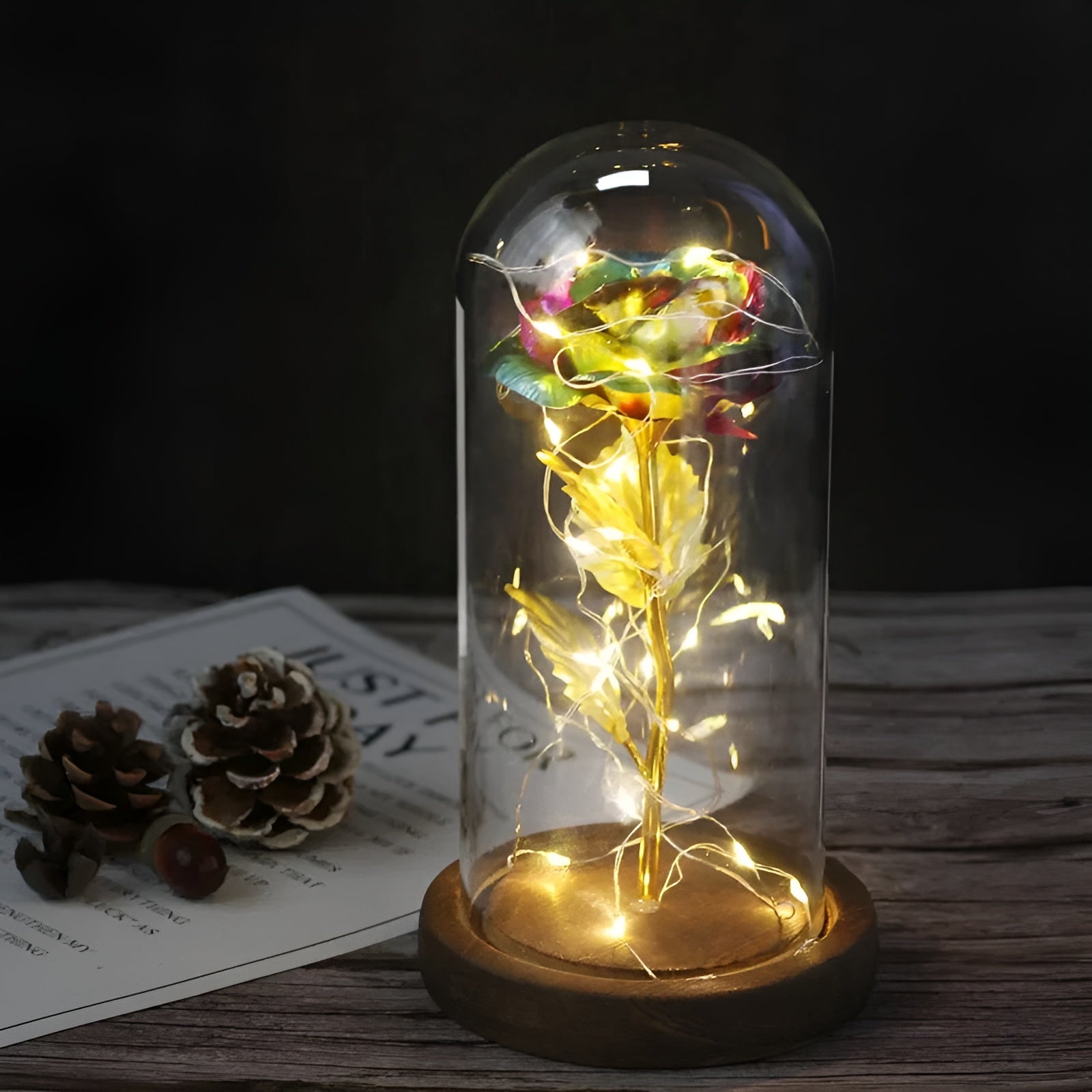 RoseGloria – Eternal LED Rose in Glass Dome Romantic Gift Decor