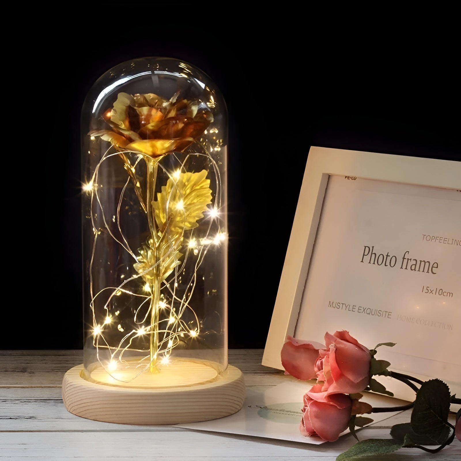 RoseGloria – Eternal LED Rose in Glass Dome Romantic Gift Decor