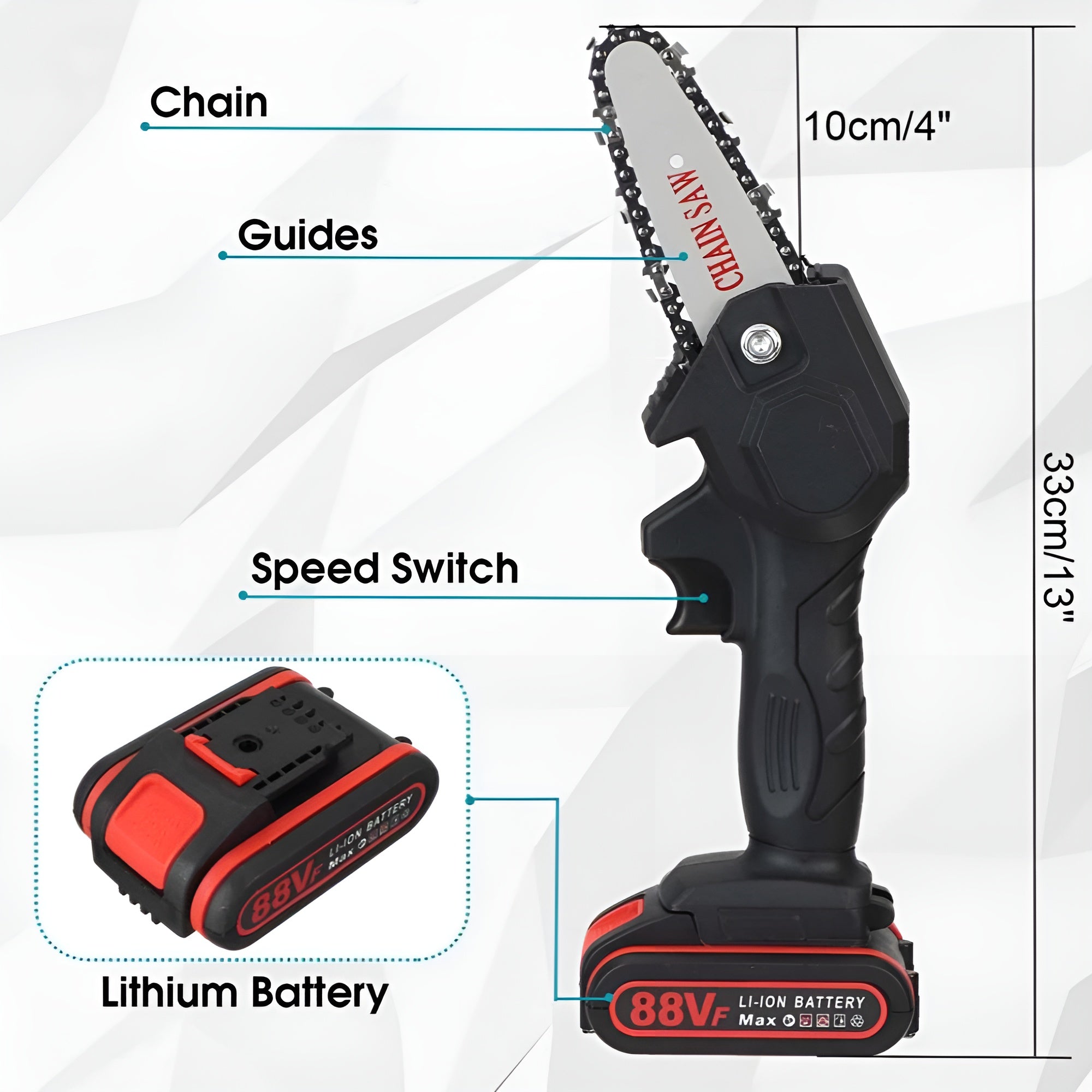 Arborix – Battery Powered Mini Chainsaw for Pruning and Garden Care