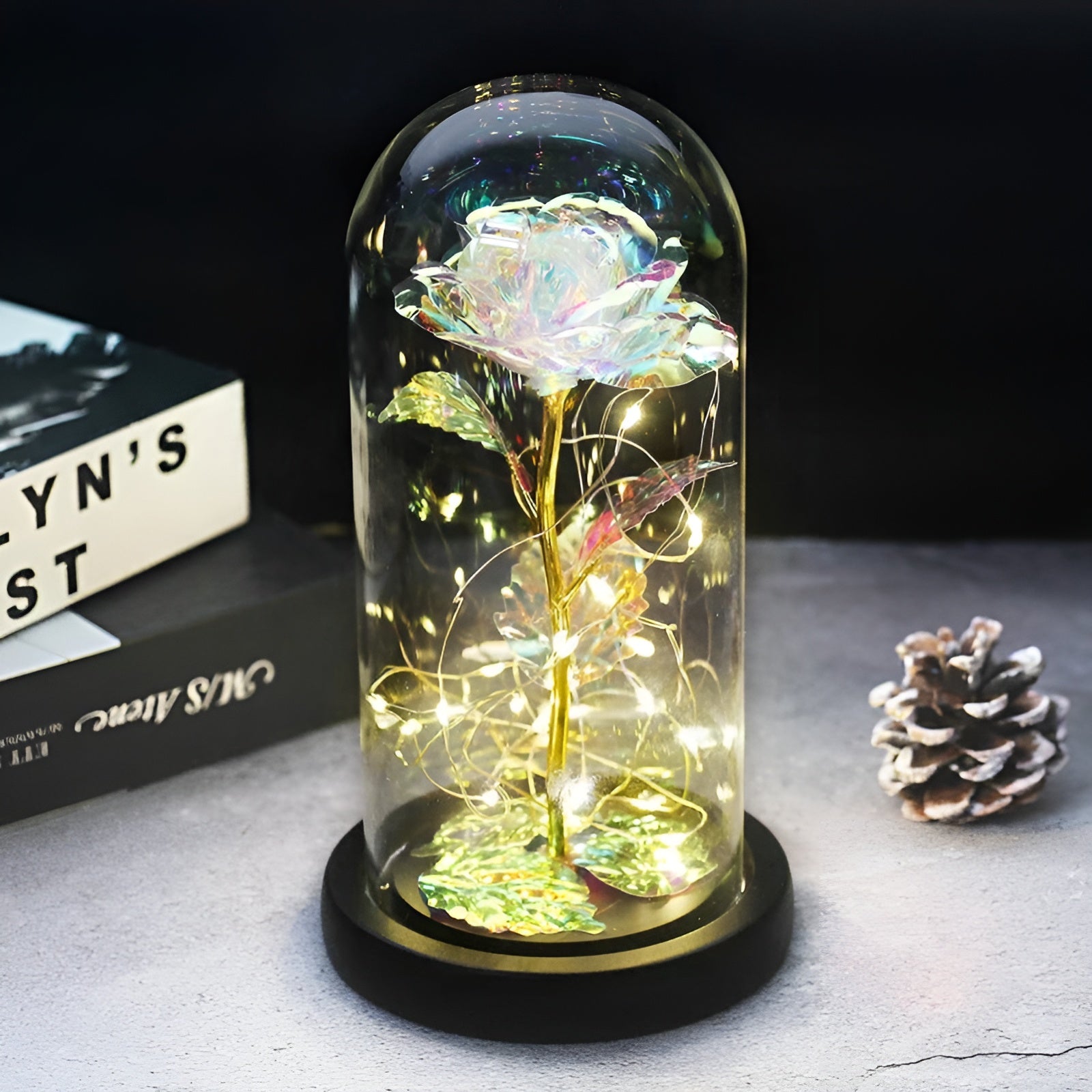RoseGloria – Eternal LED Rose in Glass Dome Romantic Gift Decor