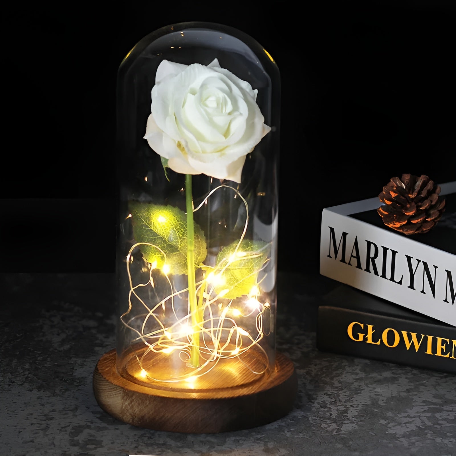 RoseGloria – Eternal LED Rose in Glass Dome Romantic Gift Decor