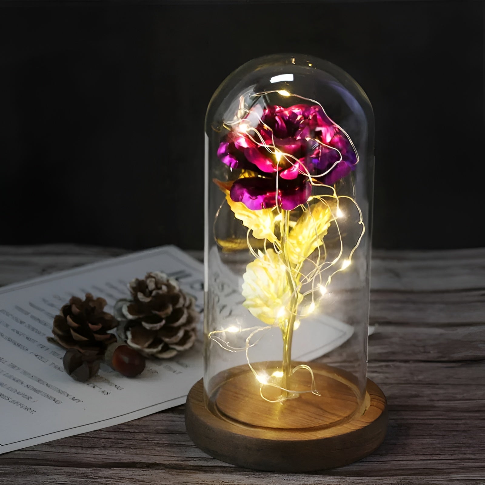 RoseGloria – Eternal LED Rose in Glass Dome Romantic Gift Decor