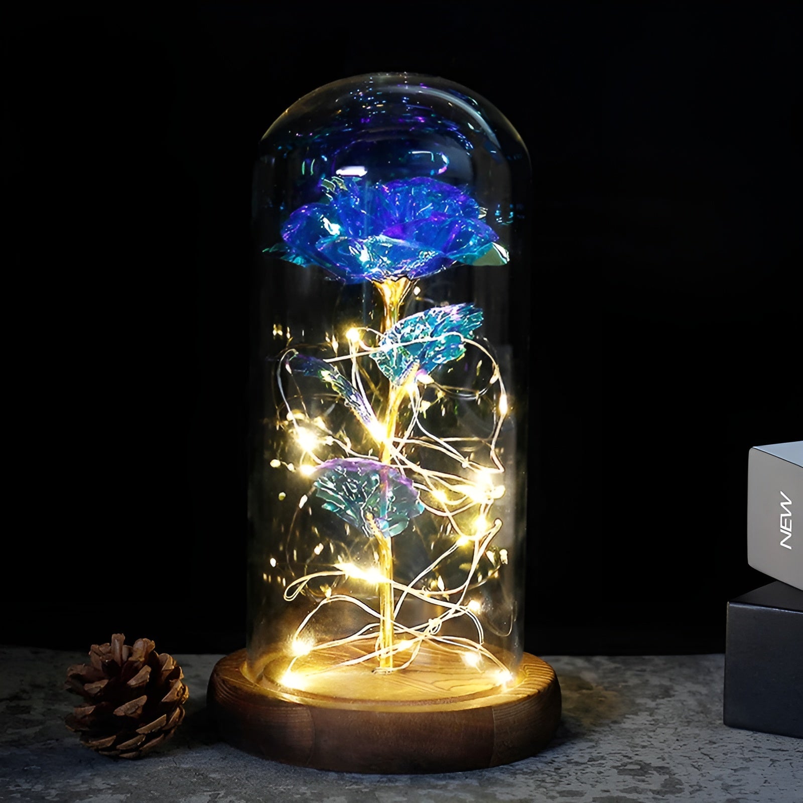 RoseGloria – Eternal LED Rose in Glass Dome Romantic Gift Decor