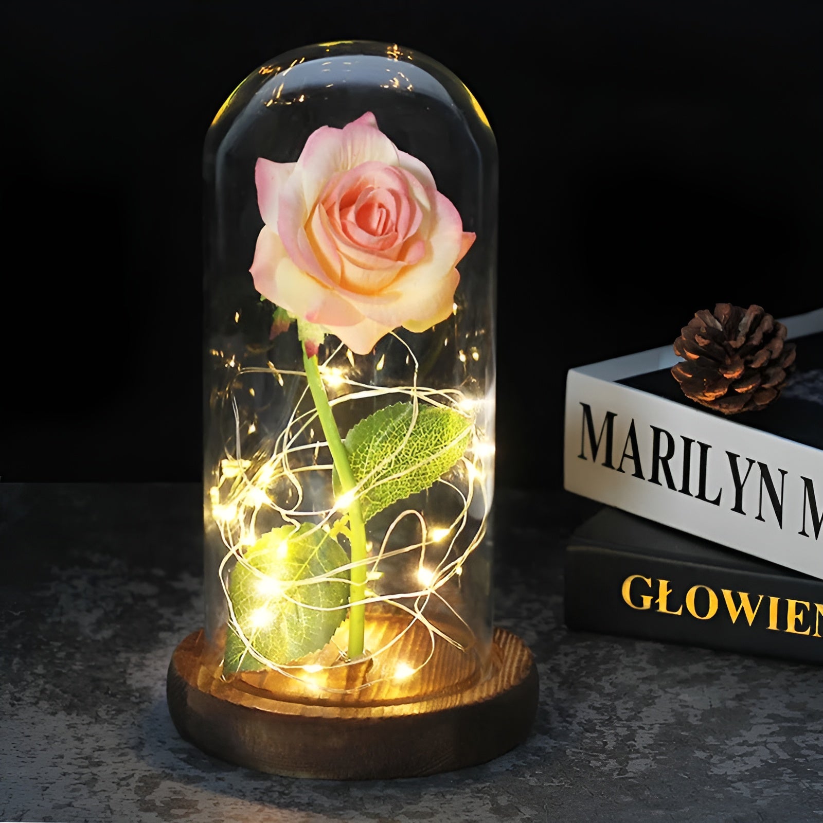 RoseGloria – Eternal LED Rose in Glass Dome Romantic Gift Decor