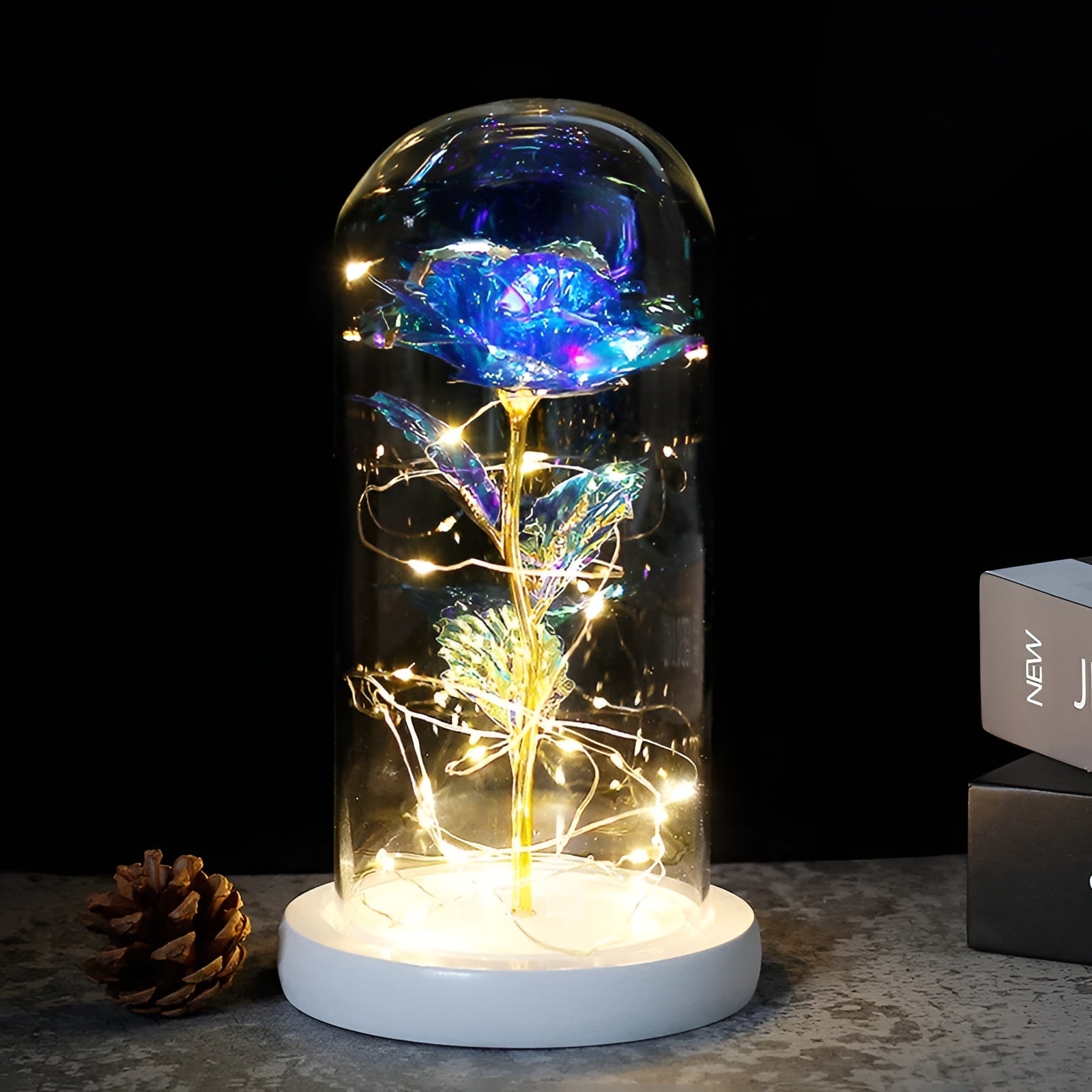 RoseGloria – Eternal LED Rose in Glass Dome Romantic Gift Decor