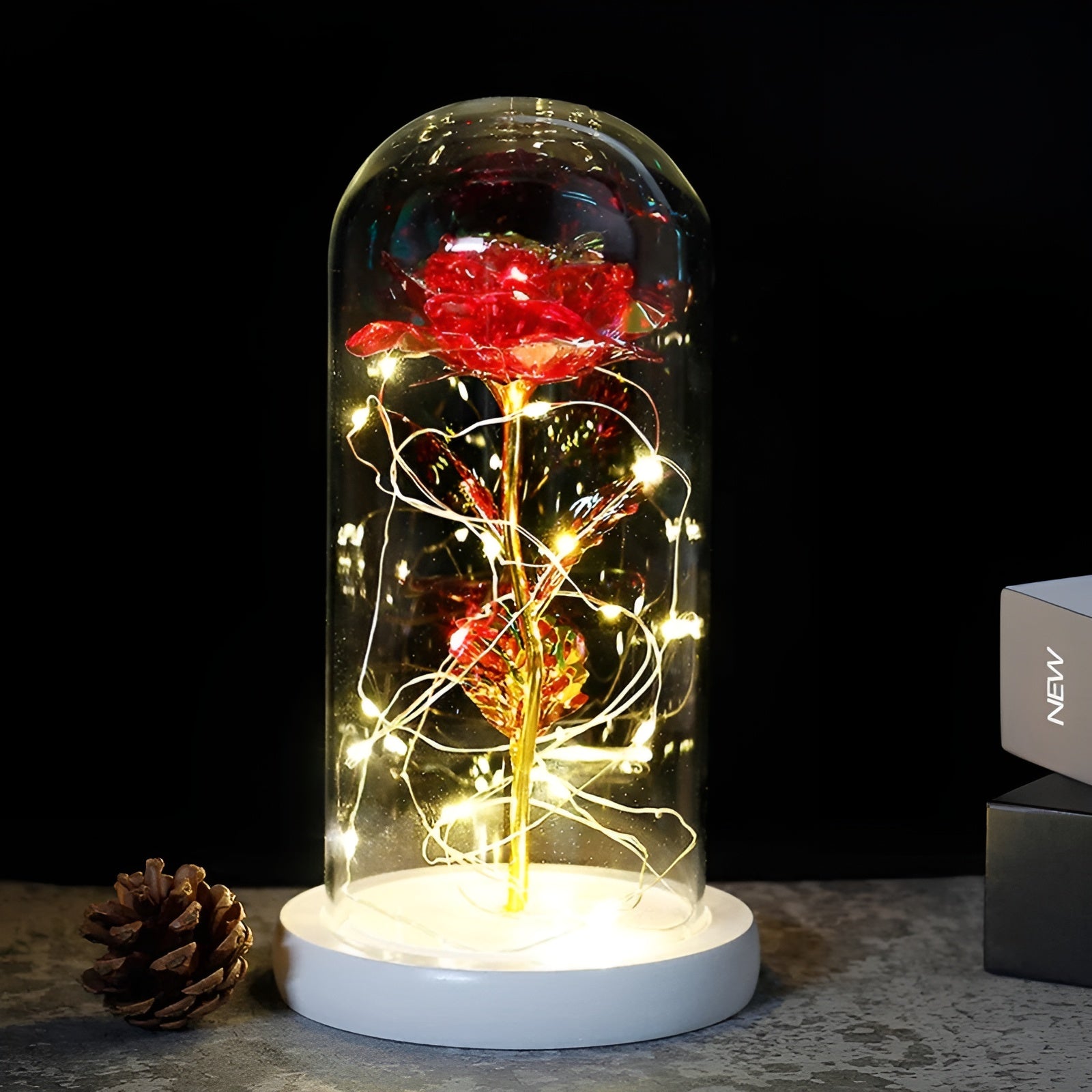 RoseGloria – Eternal LED Rose in Glass Dome Romantic Gift Decor