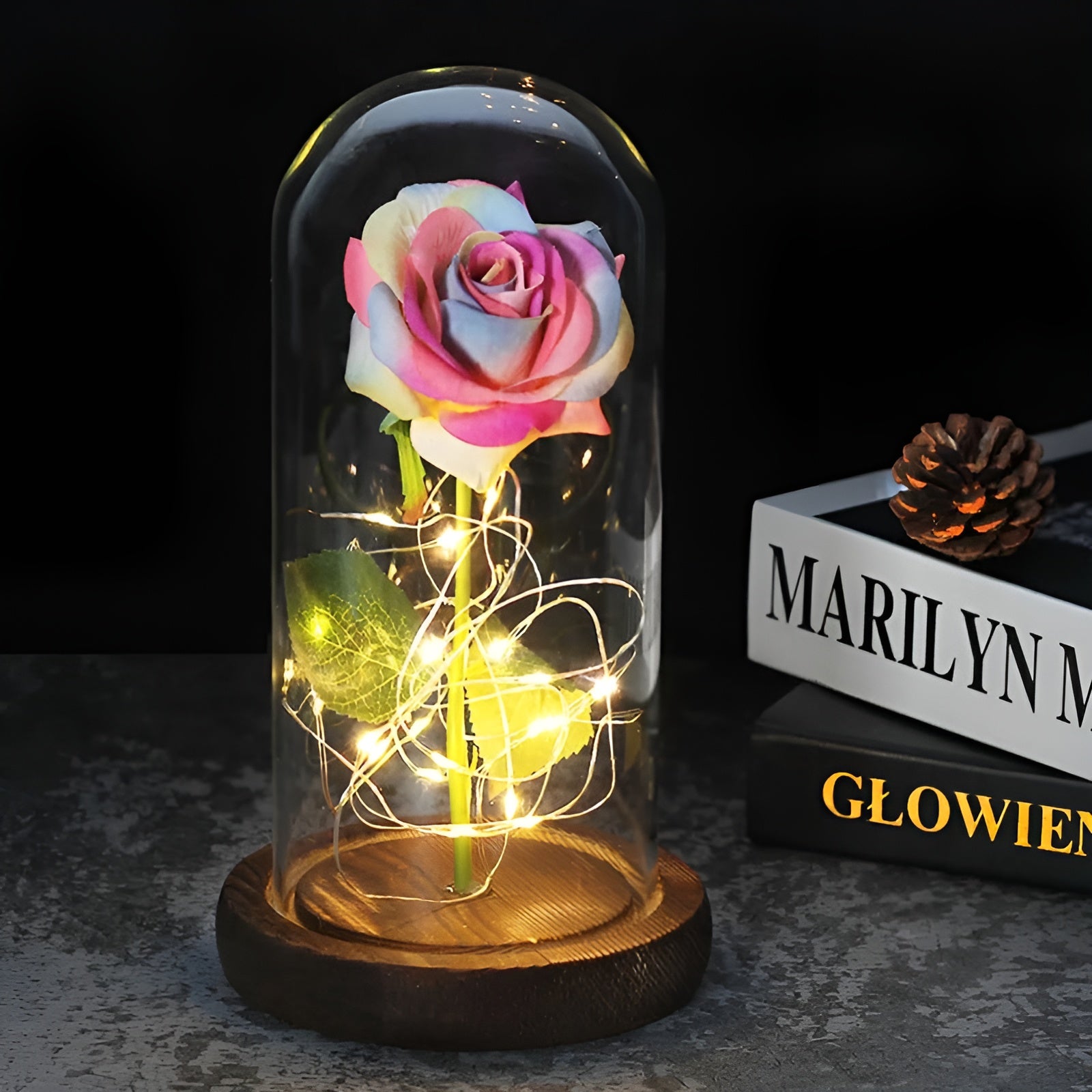 RoseGloria – Eternal LED Rose in Glass Dome Romantic Gift Decor