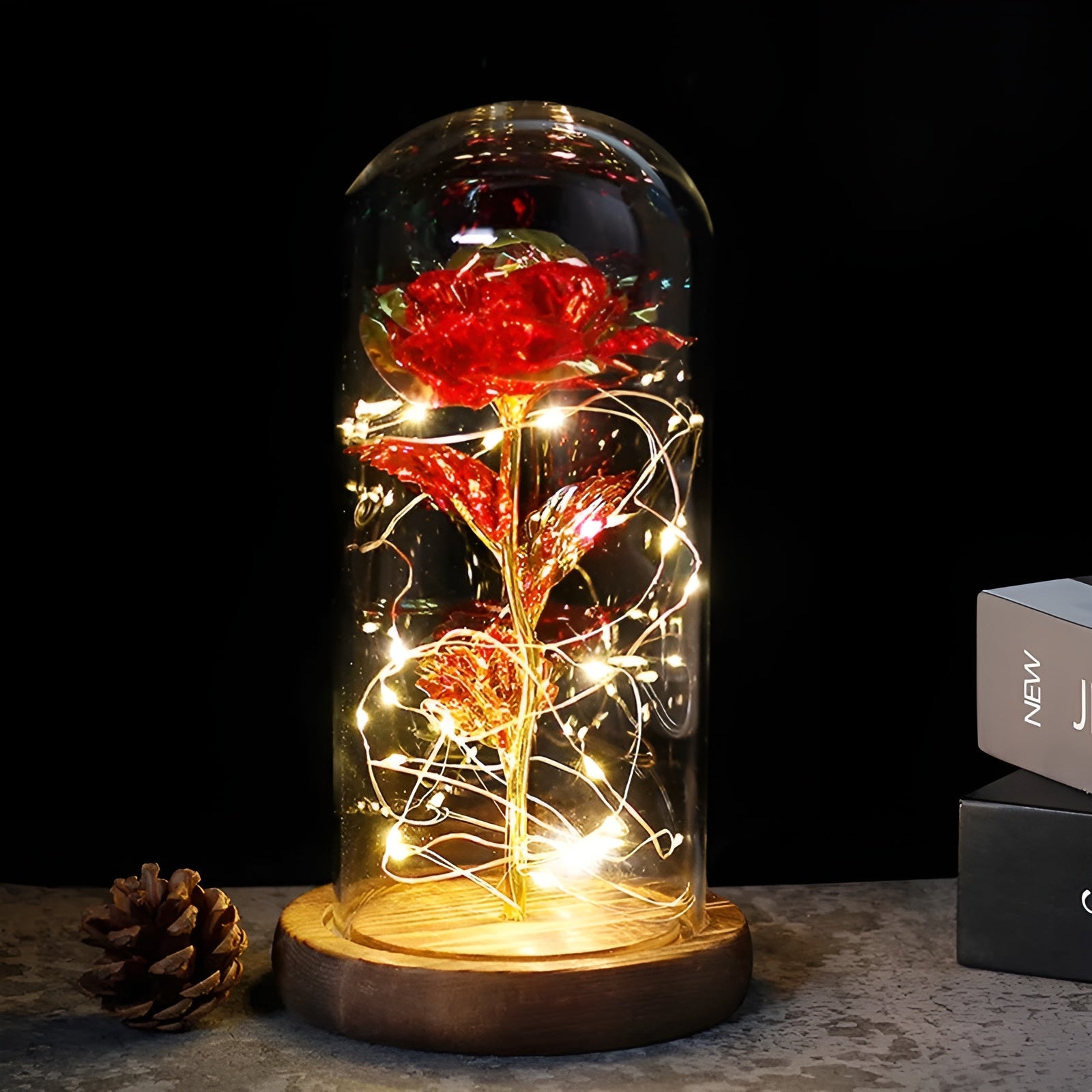 RoseGloria – Eternal LED Rose in Glass Dome Romantic Gift Decor