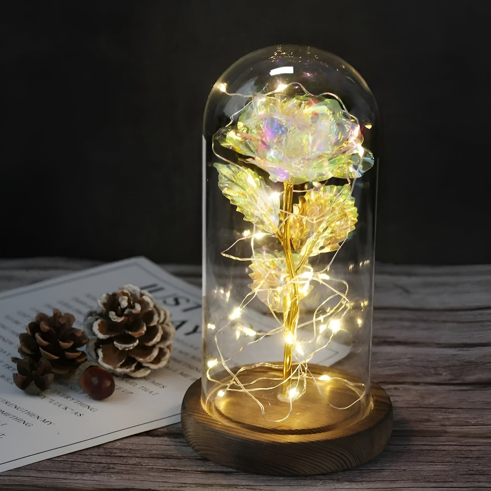 RoseGloria – Eternal LED Rose in Glass Dome Romantic Gift Decor