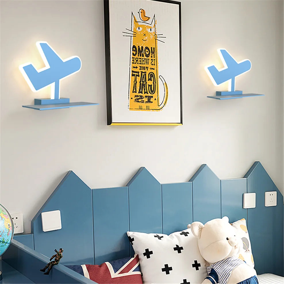 AeroGlow – LED wall lamp for kids with airplane design