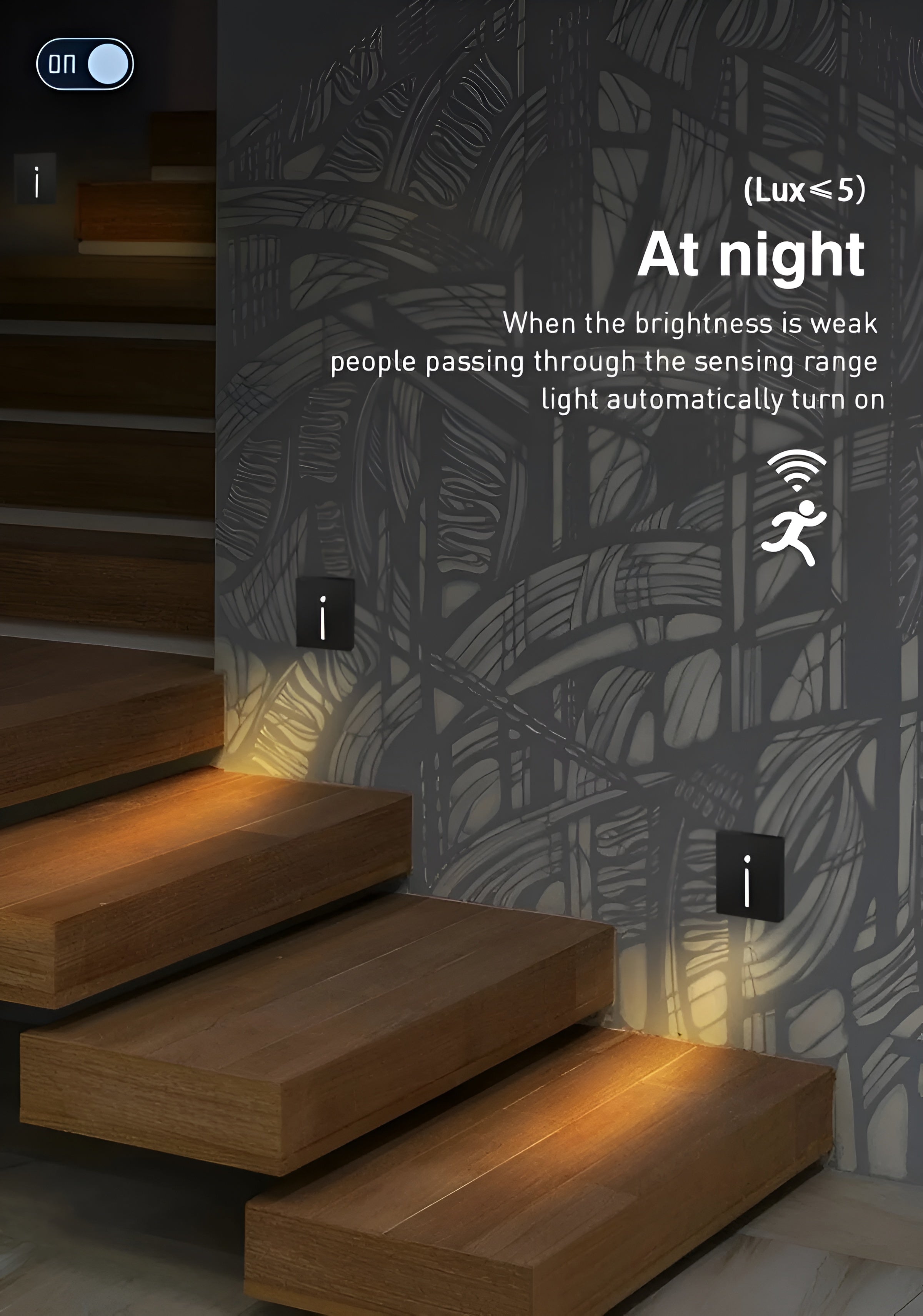 LumiStep – Recessed Motion Sensor Stair Light a LED Wall Pathway Lamp