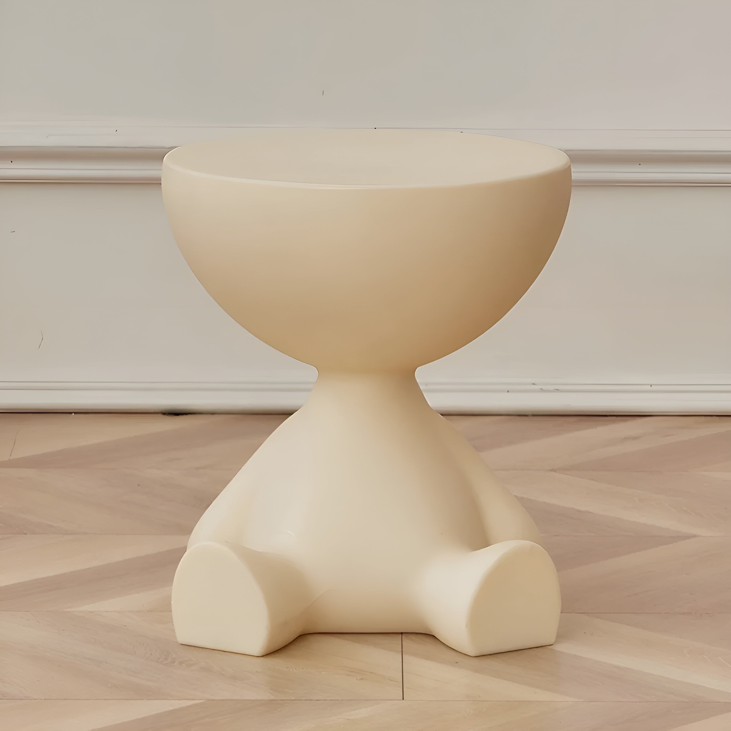 Lunaro – Minimalist Round Coffee Table Modern Small Side Table for Living Room or Bedroom