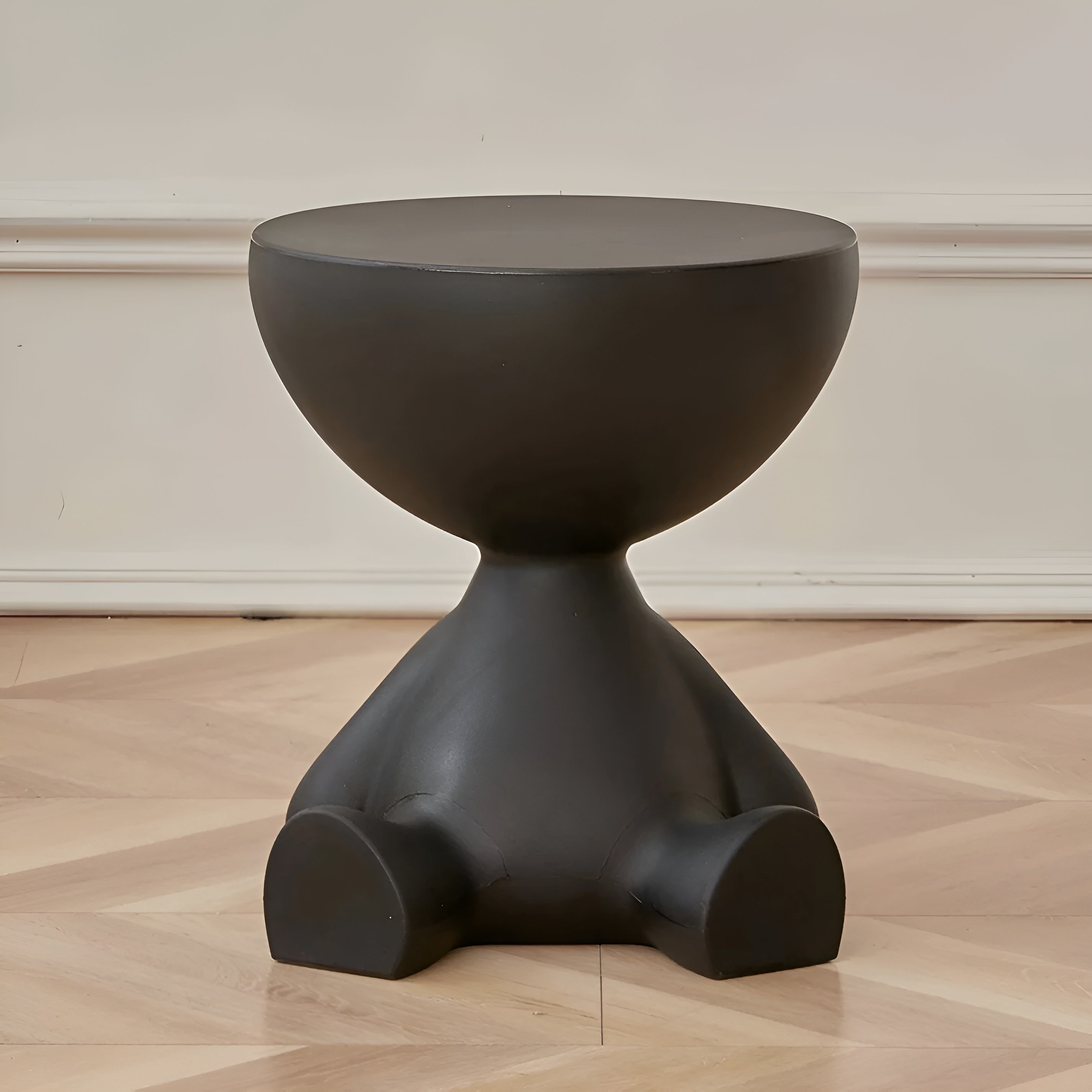 Lunaro – Minimalist Round Coffee Table Modern Small Side Table for Living Room or Bedroom