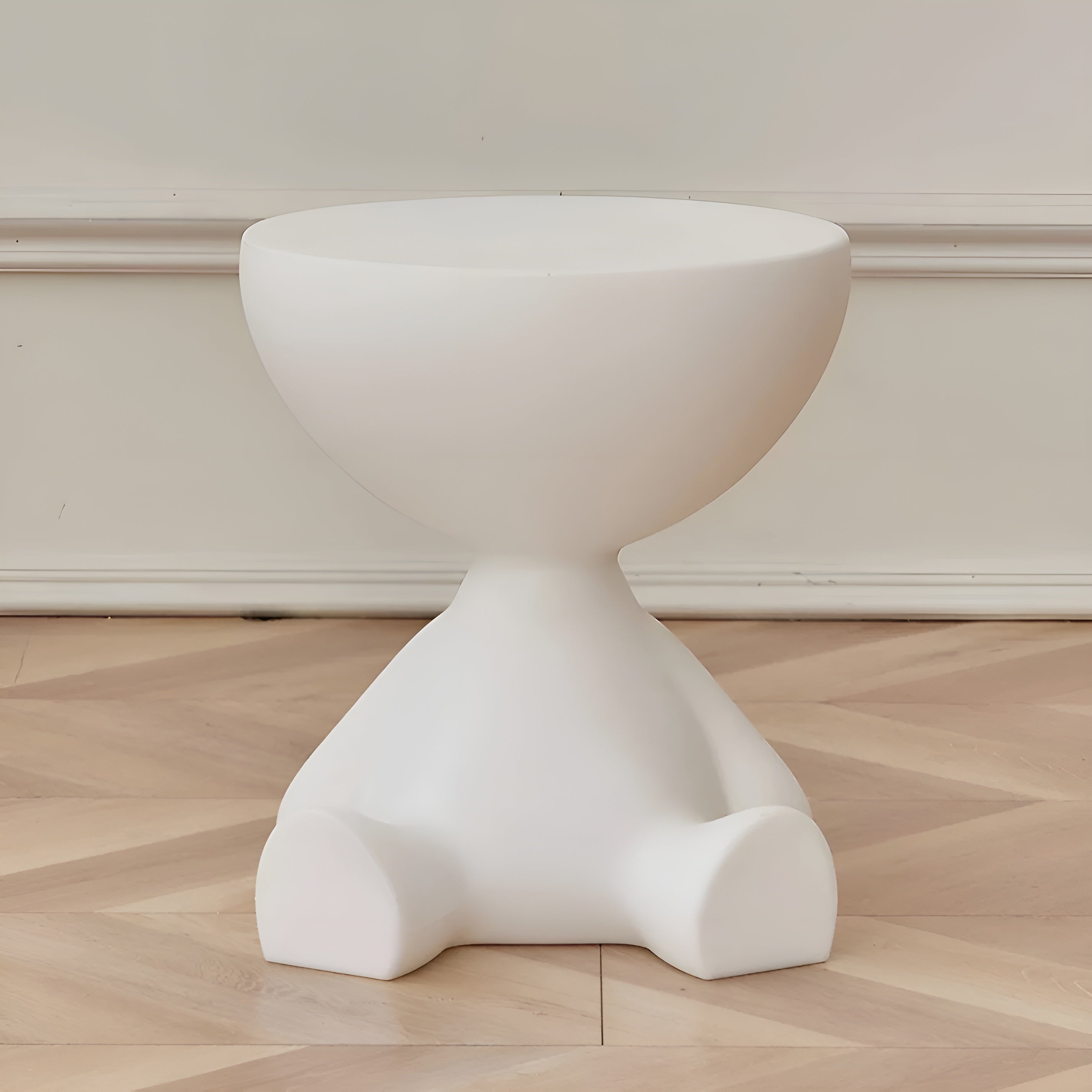 Lunaro – Minimalist Round Coffee Table Modern Small Side Table for Living Room or Bedroom