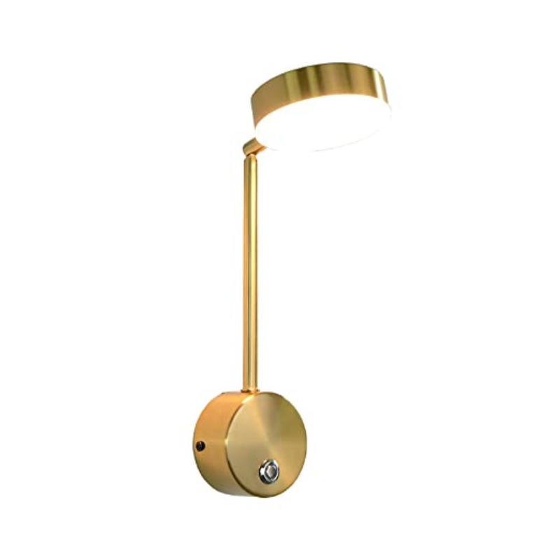 LumoraSpin – Rotating gold LED wall lamp with 350° adjustable light (7W)