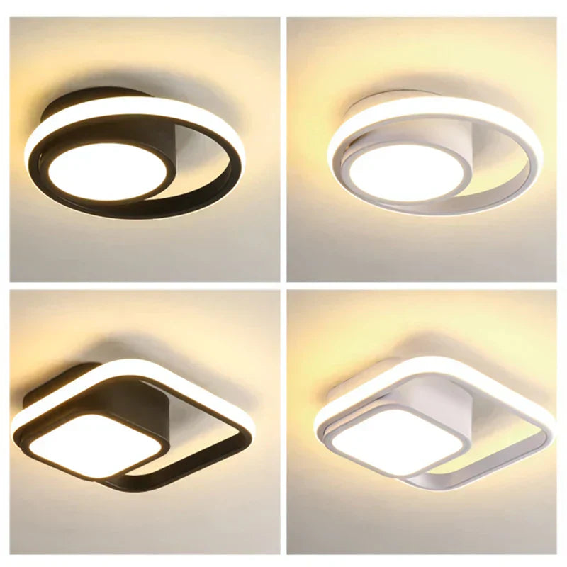 Glowline – Flush mount LED ceiling light in sleek iron design for bedroom, hallway & kitchen (energy-efficient)