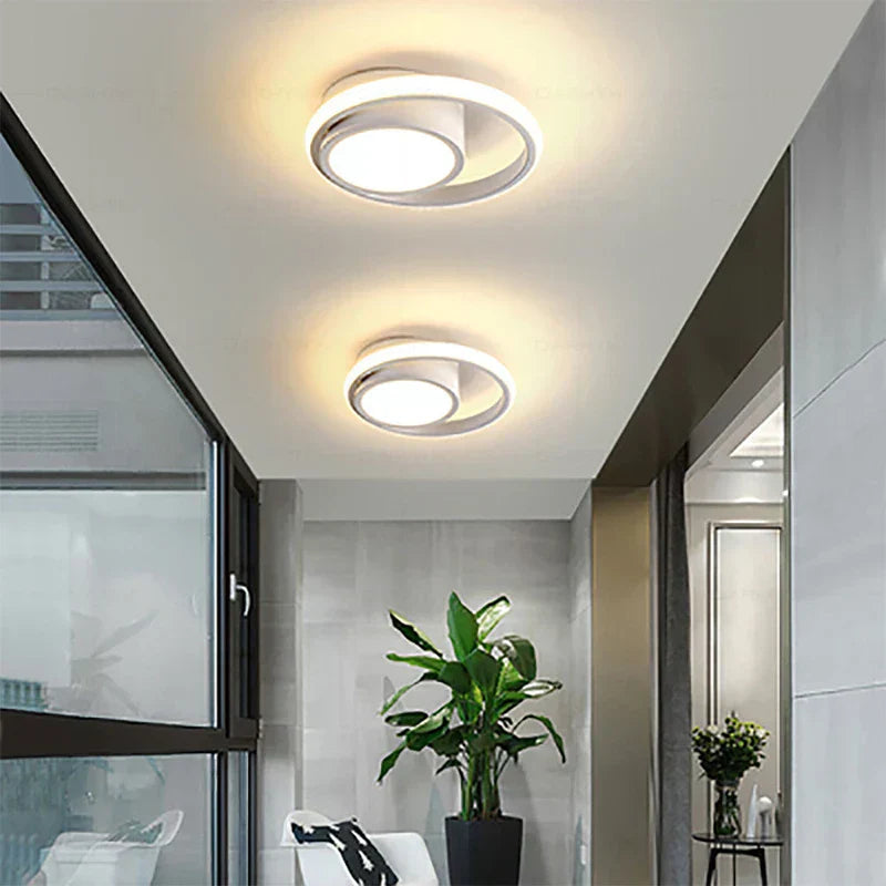 Glowline – Flush mount LED ceiling light in sleek iron design for bedroom, hallway & kitchen (energy-efficient)