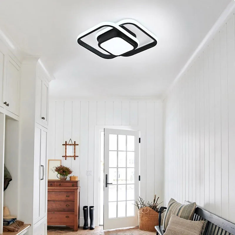 Glowline – Flush mount LED ceiling light in sleek iron design for bedroom, hallway & kitchen (energy-efficient)