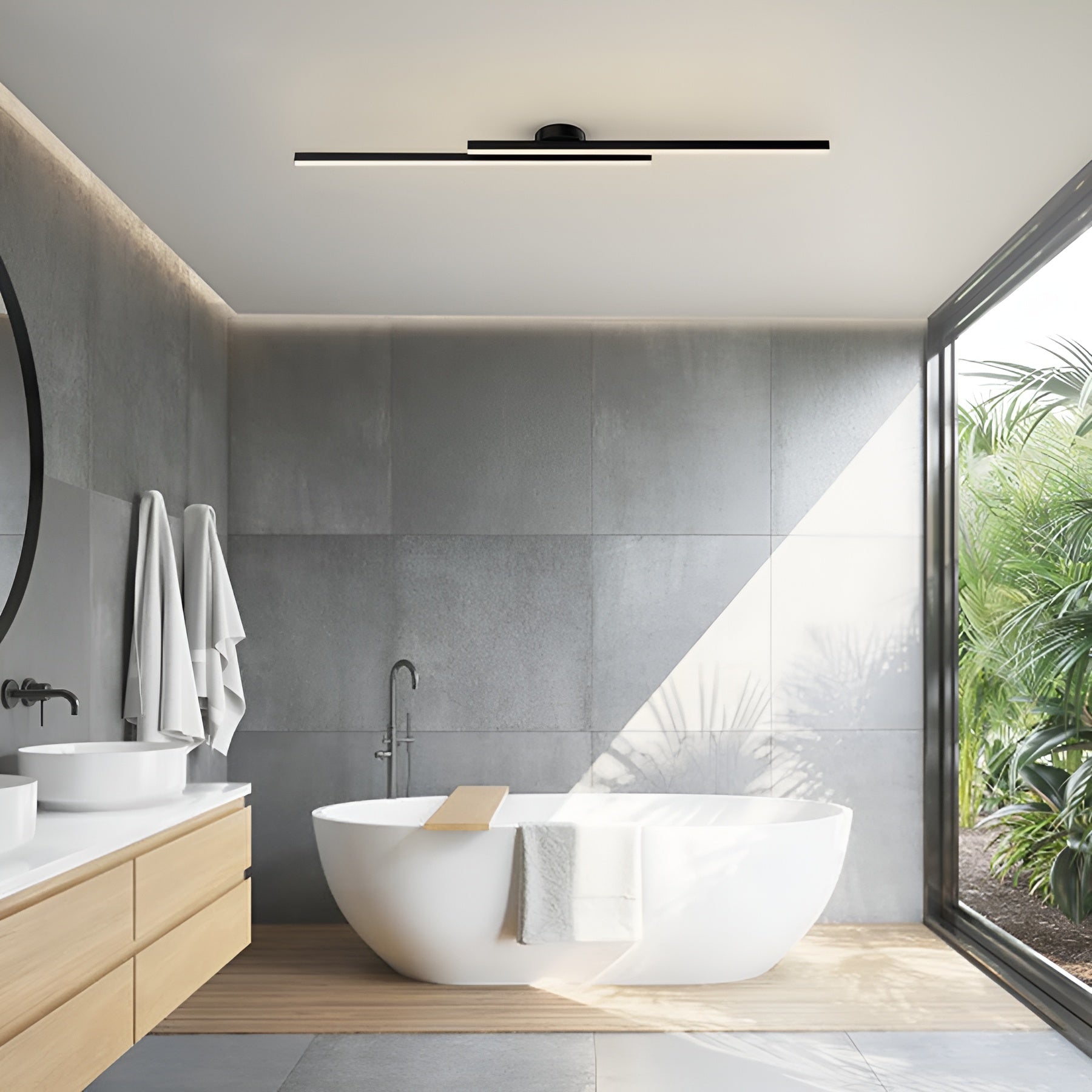 LumaLine – Modern Aluminium LED Strip Ceiling Light, Minimalist Semi Flush Fixture