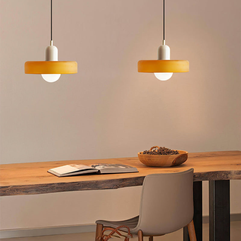 Radiant Bloom – Bauhaus Inspired Stained Glass Pendant Light