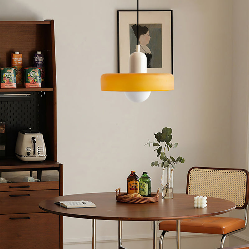 Radiant Bloom – Bauhaus Inspired Stained Glass Pendant Light