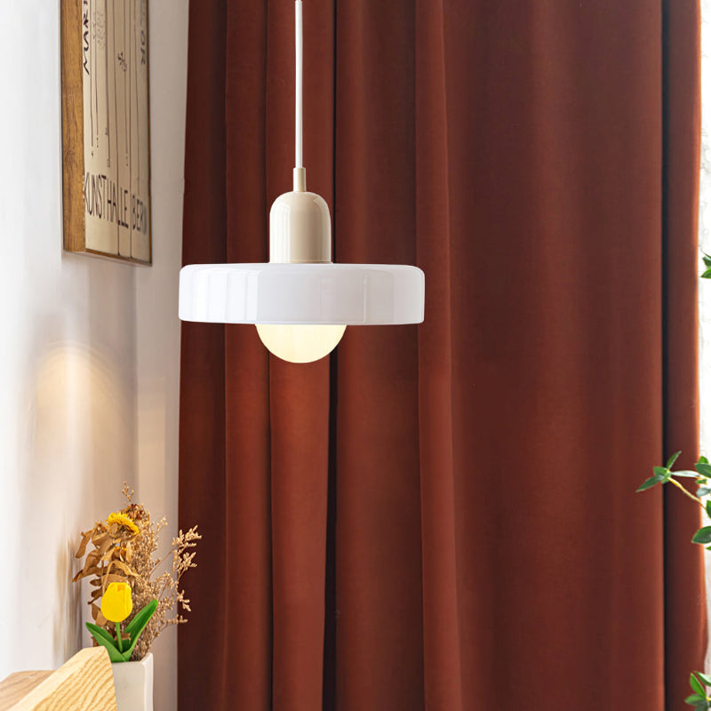 Radiant Bloom – Bauhaus Inspired Stained Glass Pendant Light