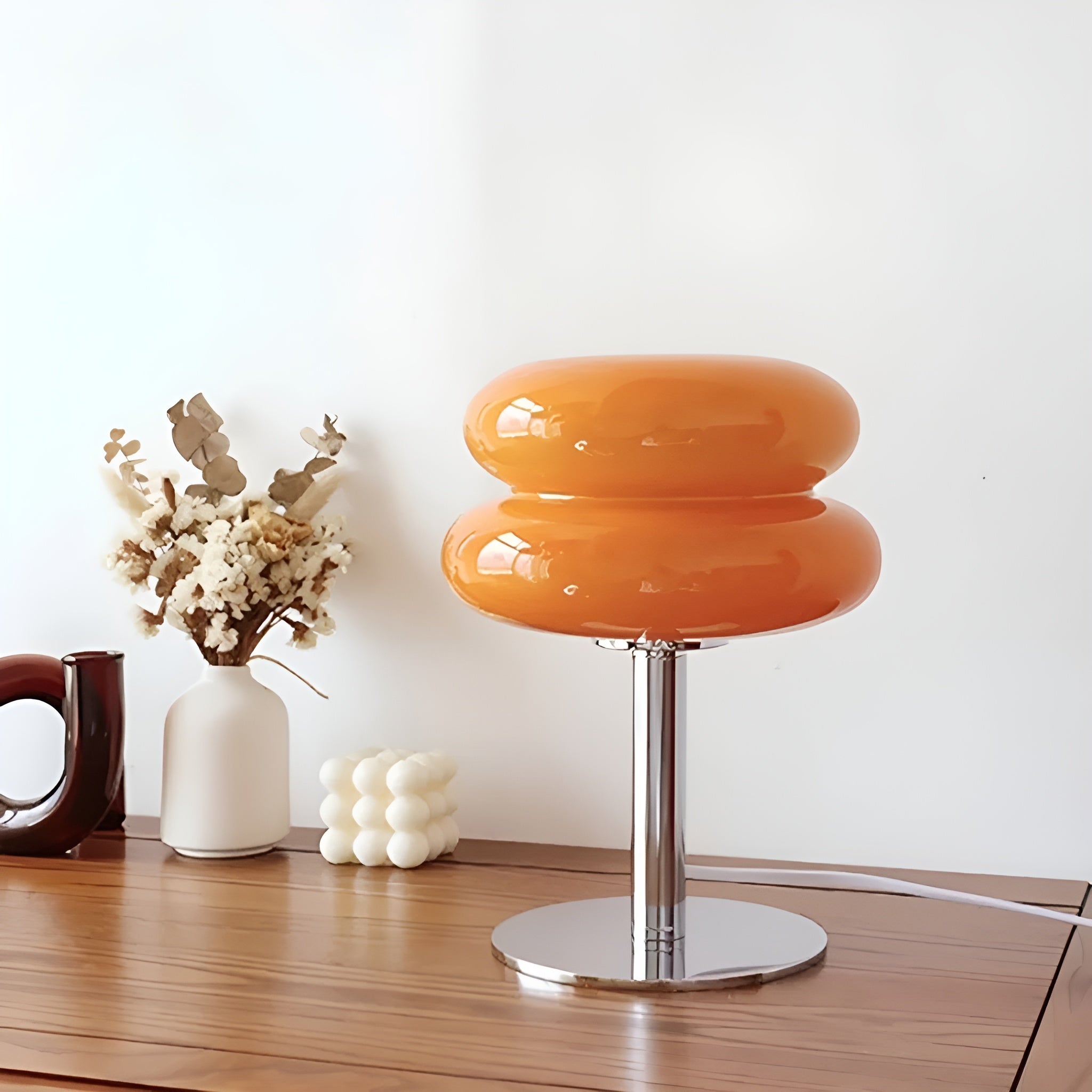 LumiBau – Minimalist Glass Table Lamp with Soft Warm Diffused Light