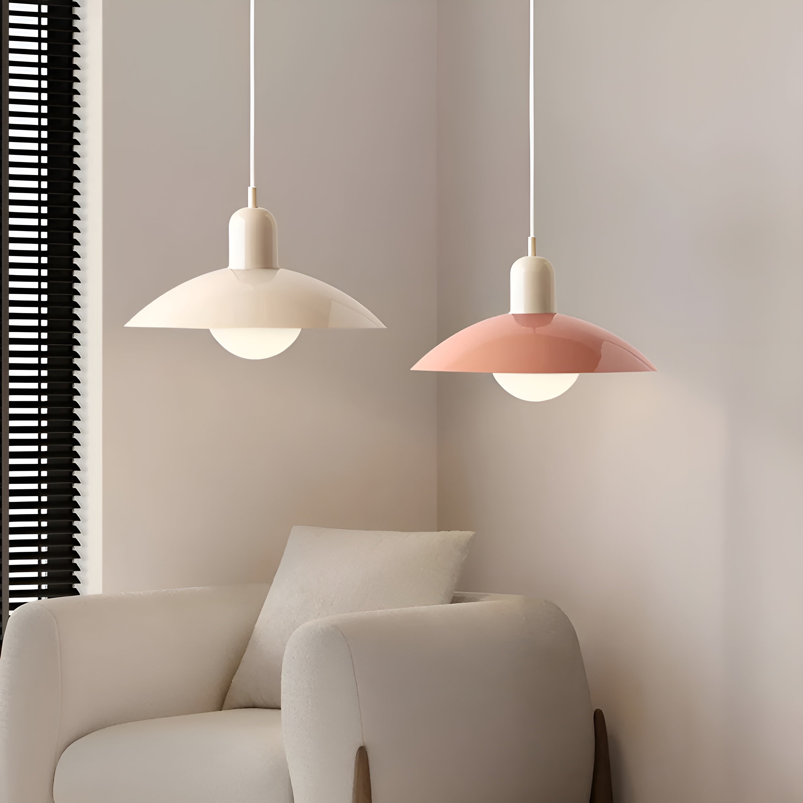LineaGlow – Nordic Macaron Pendant Light Bauhaus Modern Hanging Lamp Adjustable for Dining Room Kitchen or Café